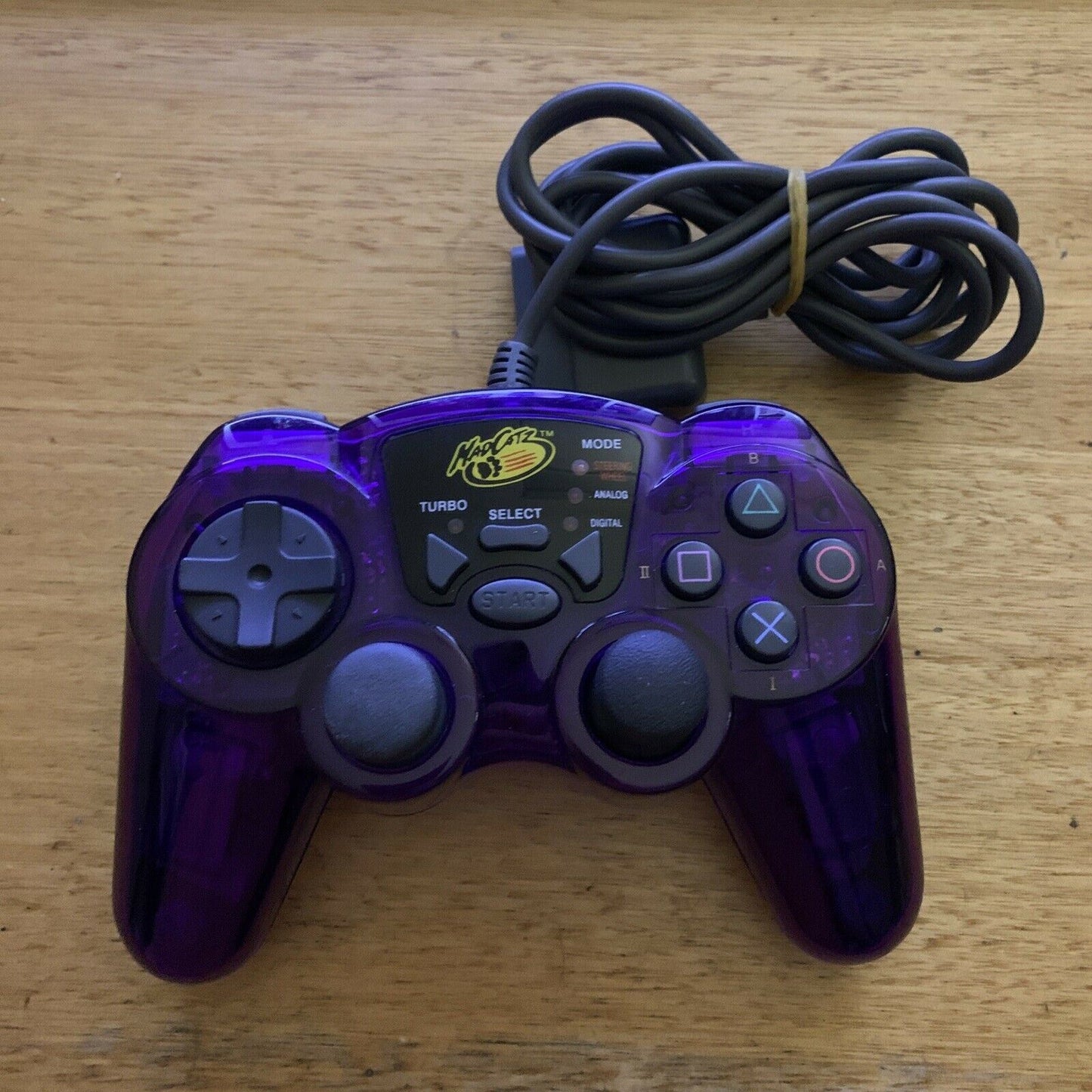 Mad Catz PlayStation PS2 Dual Force Controller - Clear Purple w Turbo/Auto-fire