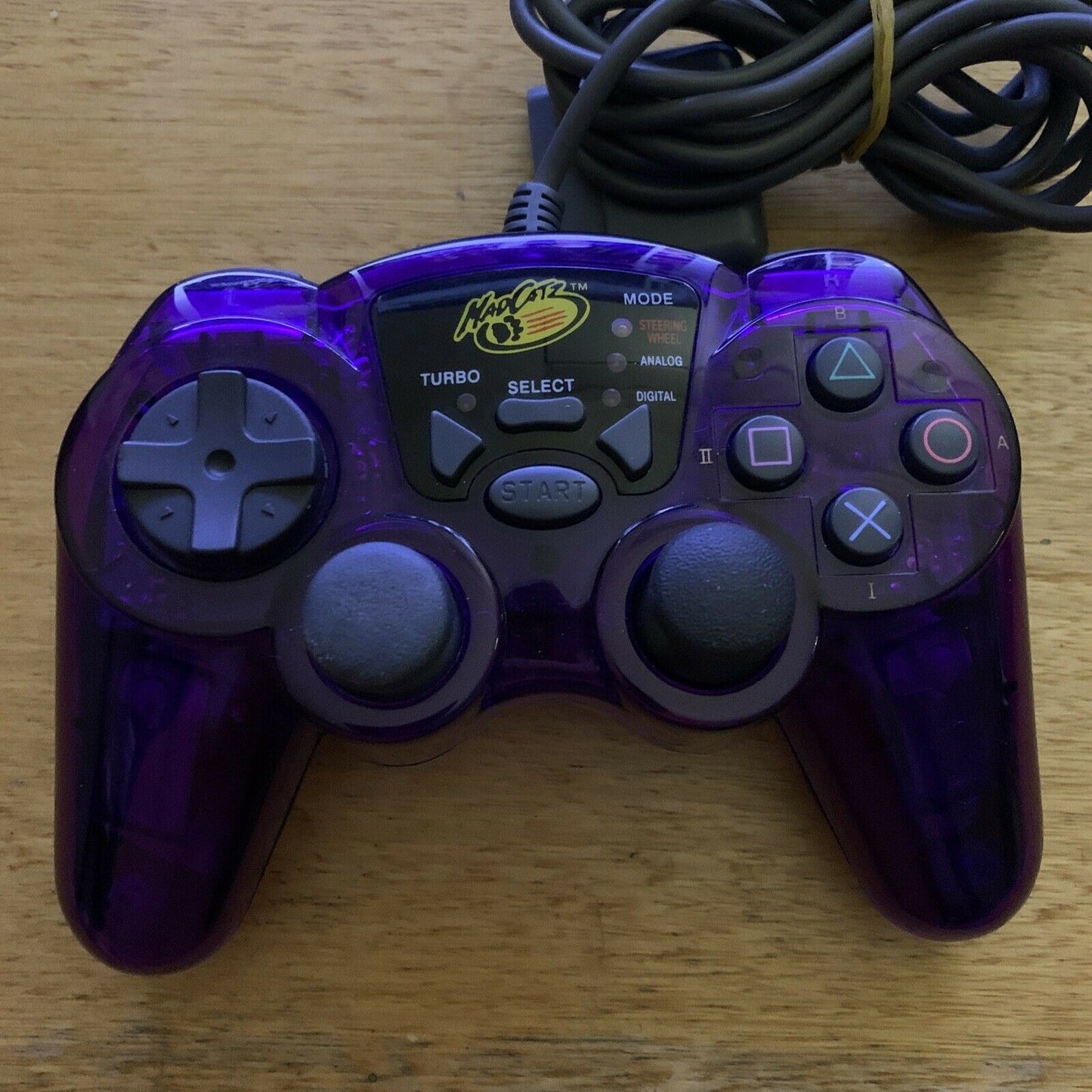 Mad Catz PlayStation PS2 Dual Force Controller - Clear Purple w Turbo/Auto-fire