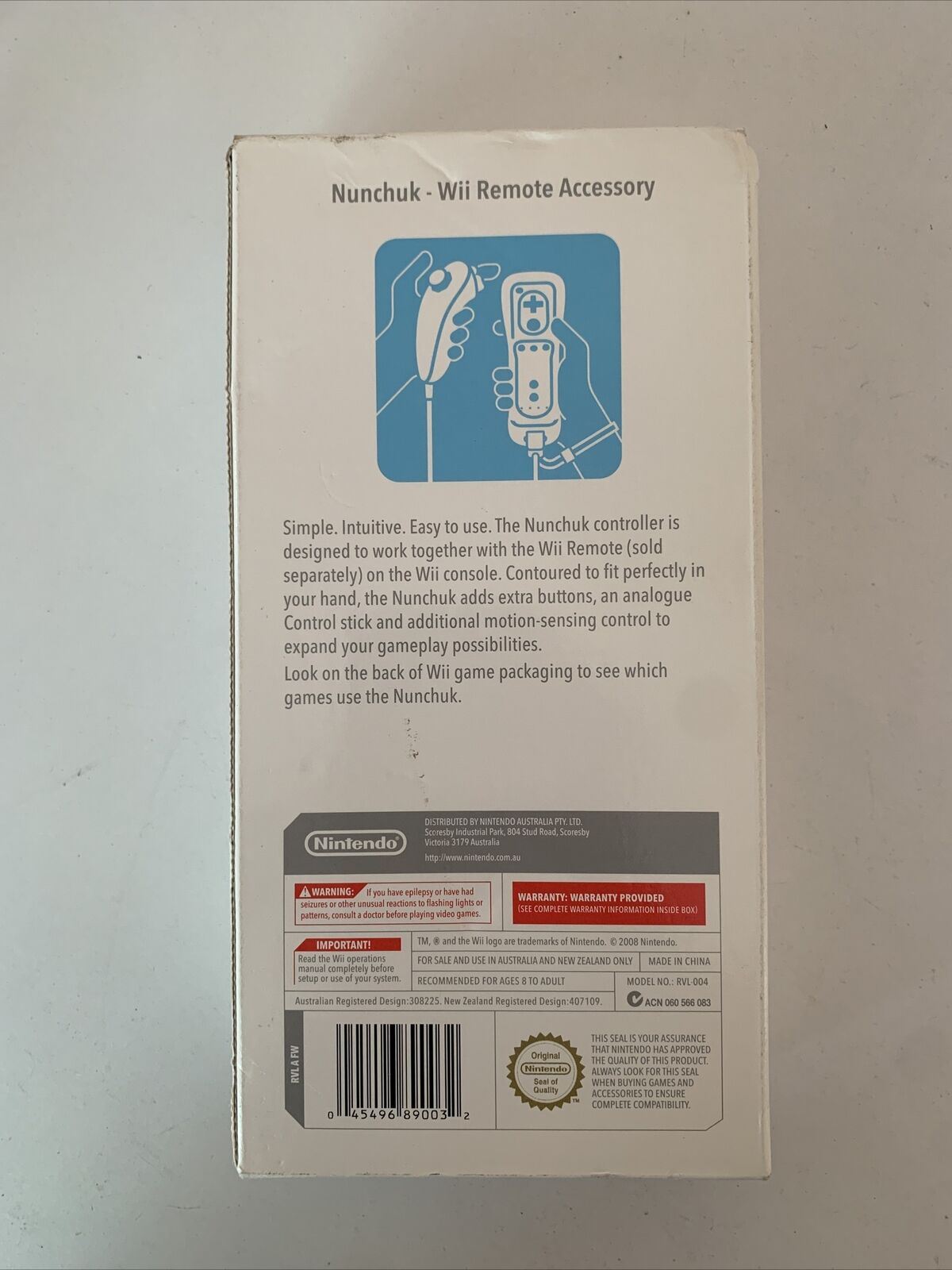 Genuine Official Nintendo Wii Nunchuck - White RVL-004