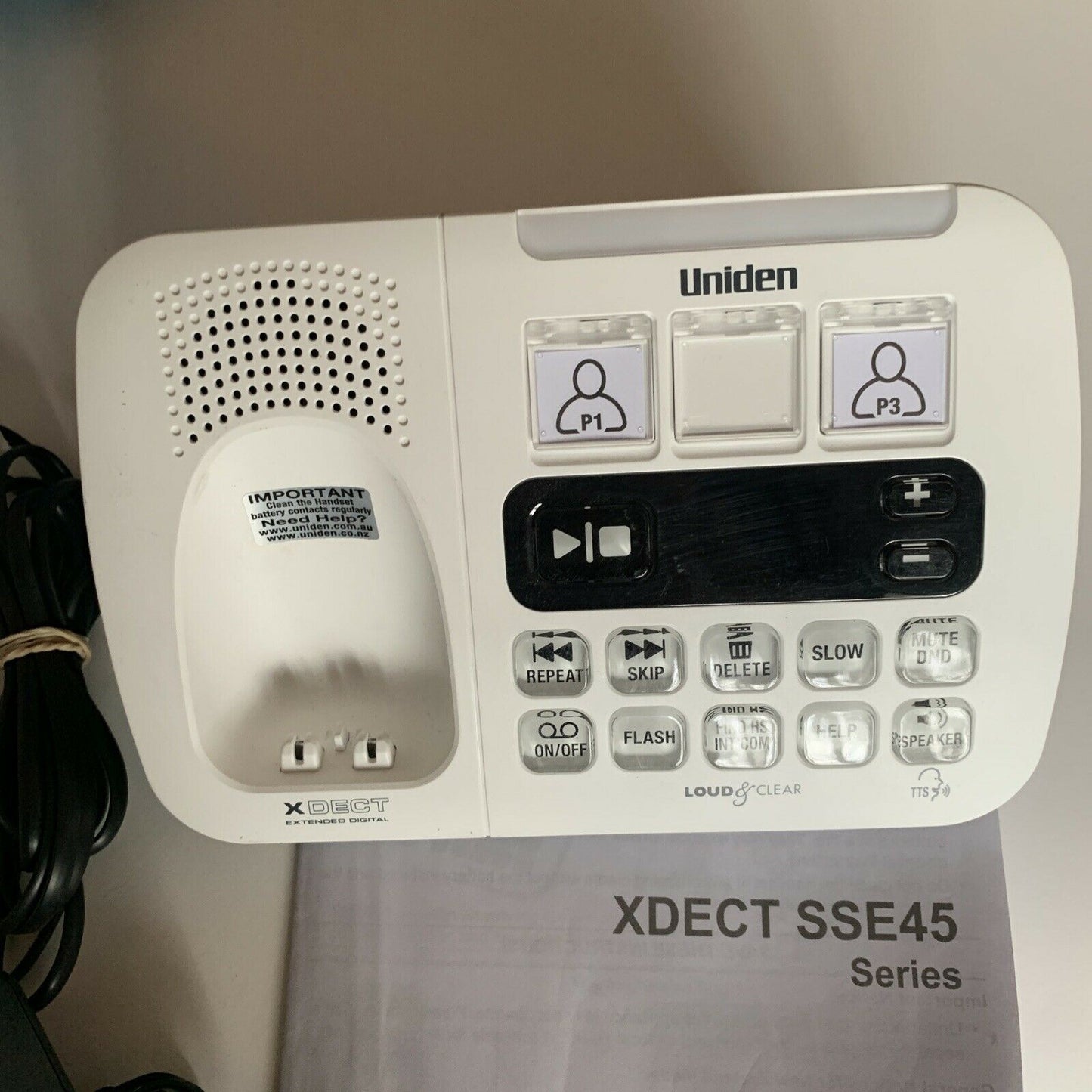 Uniden XDECT SSE45 Cordless Phone Set with Large Display & Buttons