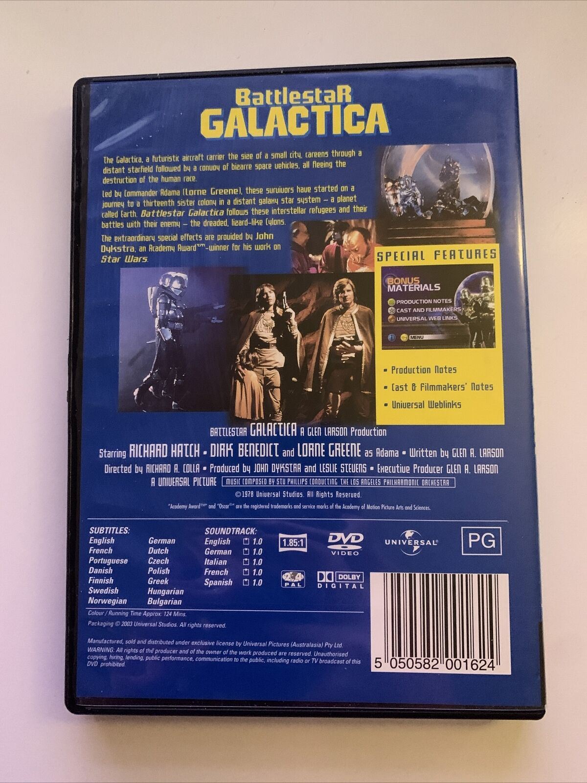 Battlestar Galactica (DVD, 1978) Richard Hatch, Dirk Benedict. Region 4&2