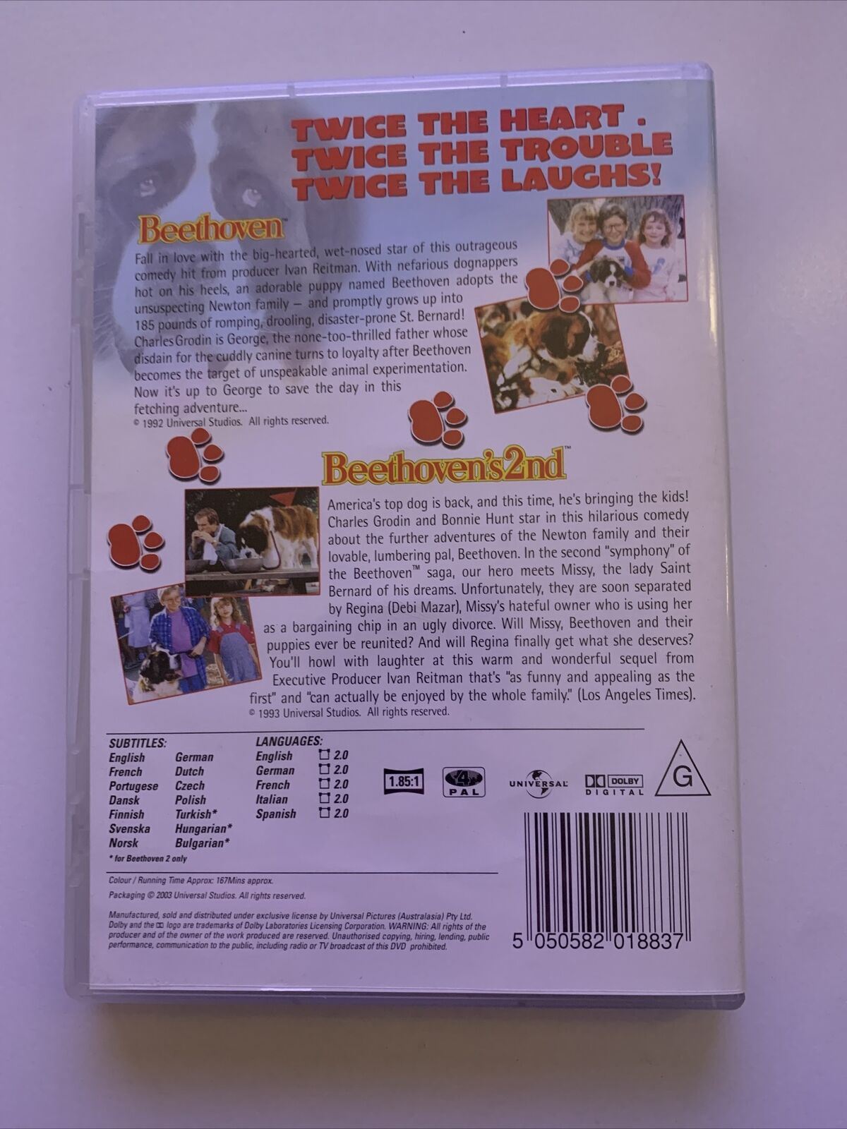 Beethoven 1 & 2 (DVD, 2003, 2-Disc) Charles Grodin. Region 4,2