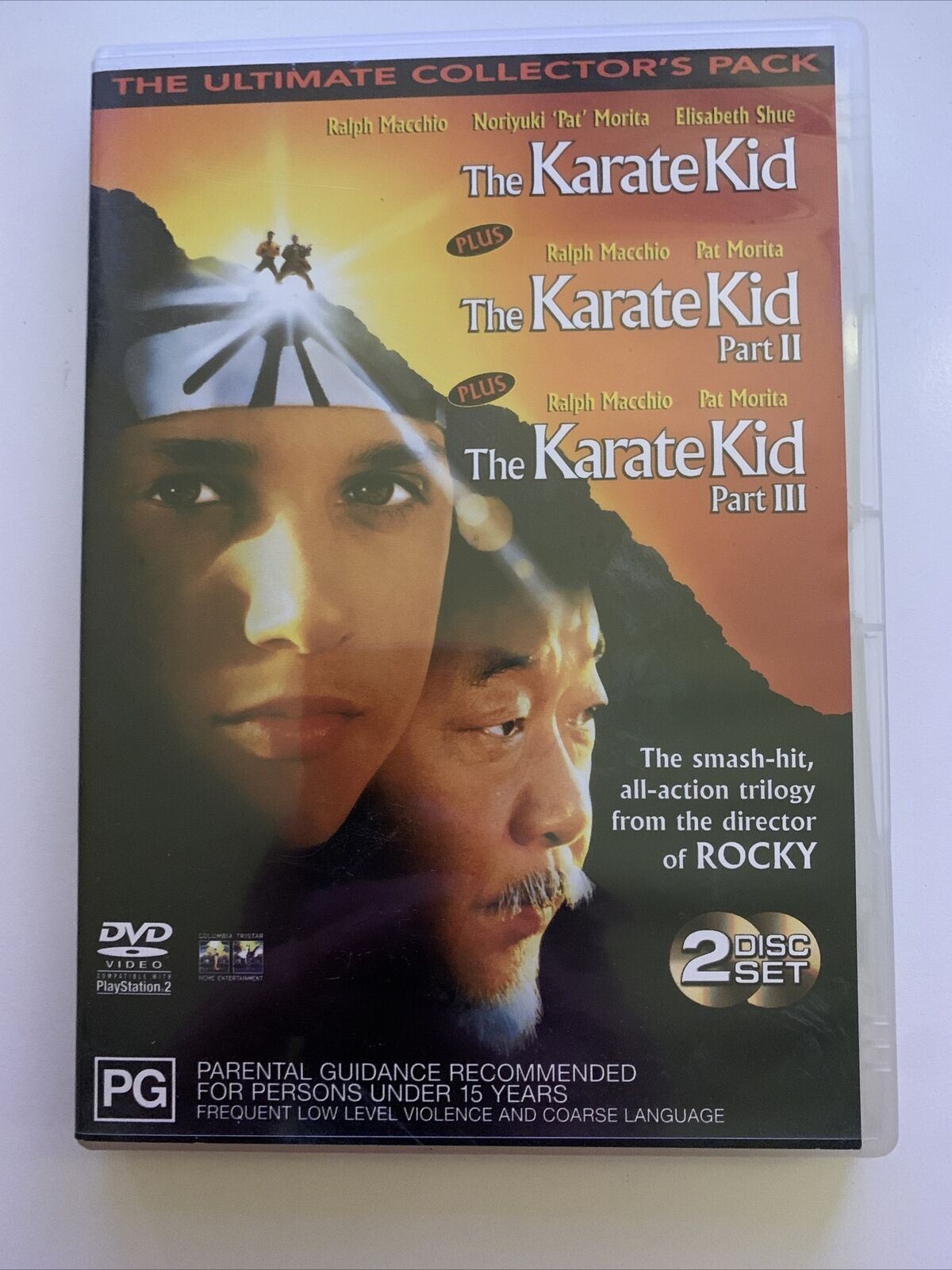 The Karate Kid Trilogy 1,2,3 (DVD, 2002, 2-Disc Set) Pat Morita, Ralph Macchio