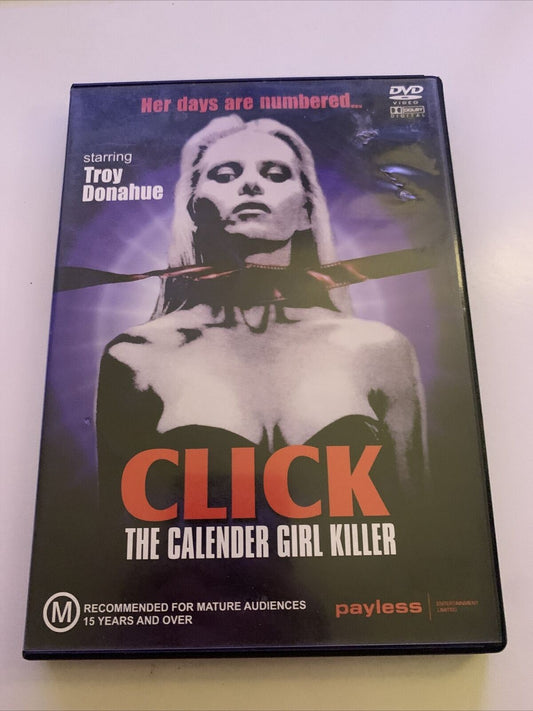 Click - The Calender Girl Killer (DVD, 1990) Troy Donahue, Ross Hagen, Hoke Howe
