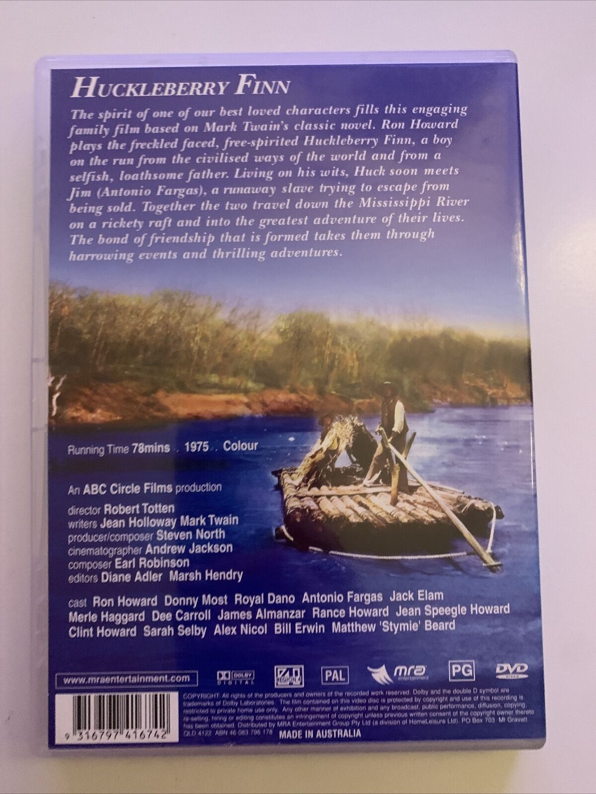 Huckleberry Finn, a rambu (DVD, 1975) Ron Howard, Don Most, Royal Dano. Region 4