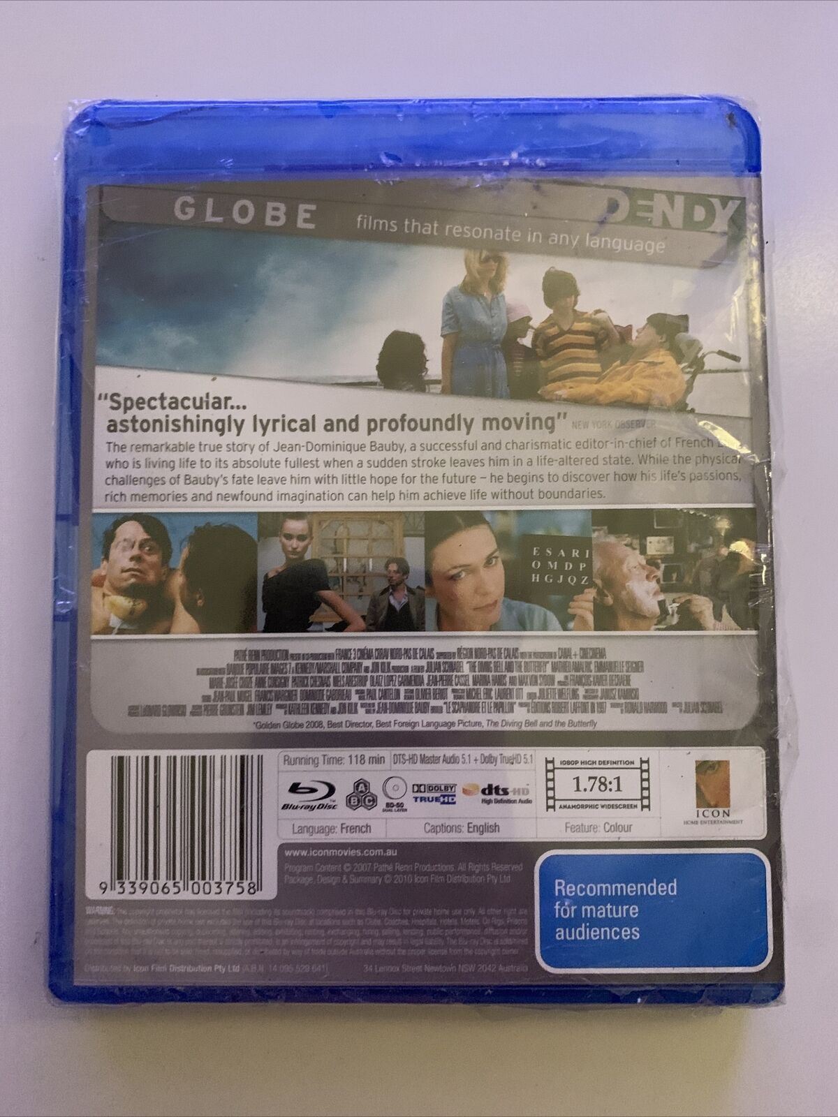 *New Sealed* The Diving Bell And The Butterfly (Blu-ray, 2007) All Regions