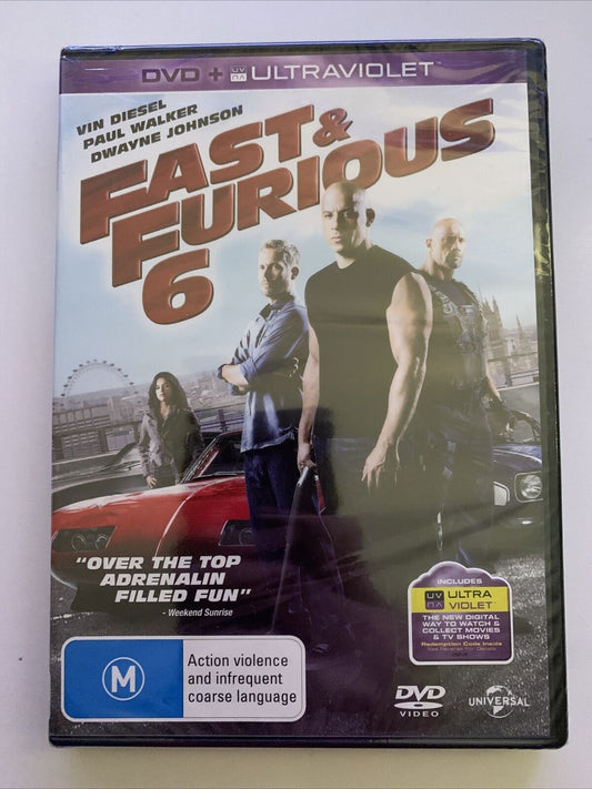 *New Sealed* Fast & Furious 6 (DVD) Vin Diesel, Paul Walker, The Rock. Region 4