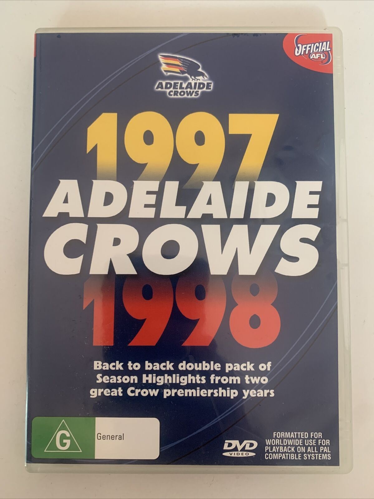 1997 1998 Adelaide Crows AFL - Season Highlights (DVD, 2-Disc) All Regions