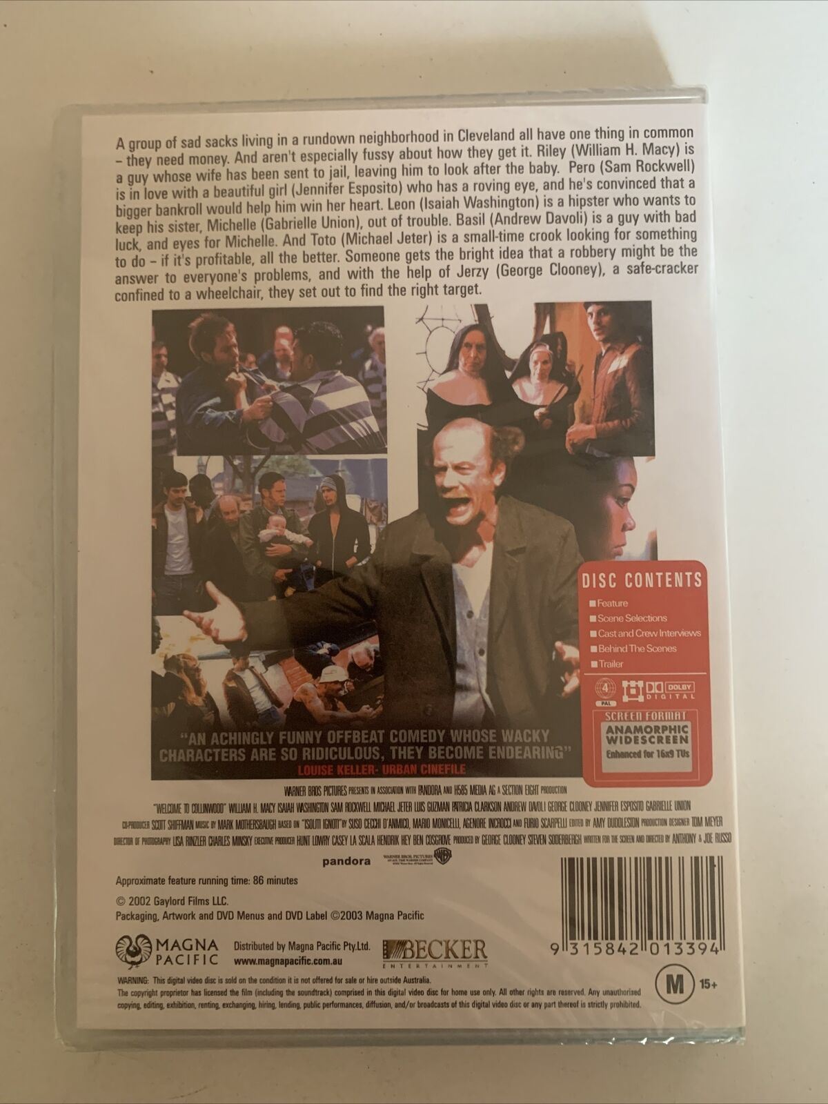 *New Sealed* Welcome To Collinwood (DVD, 2002) George Clooney. Region 4