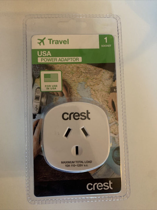CREST USA Travel Power Adapter
