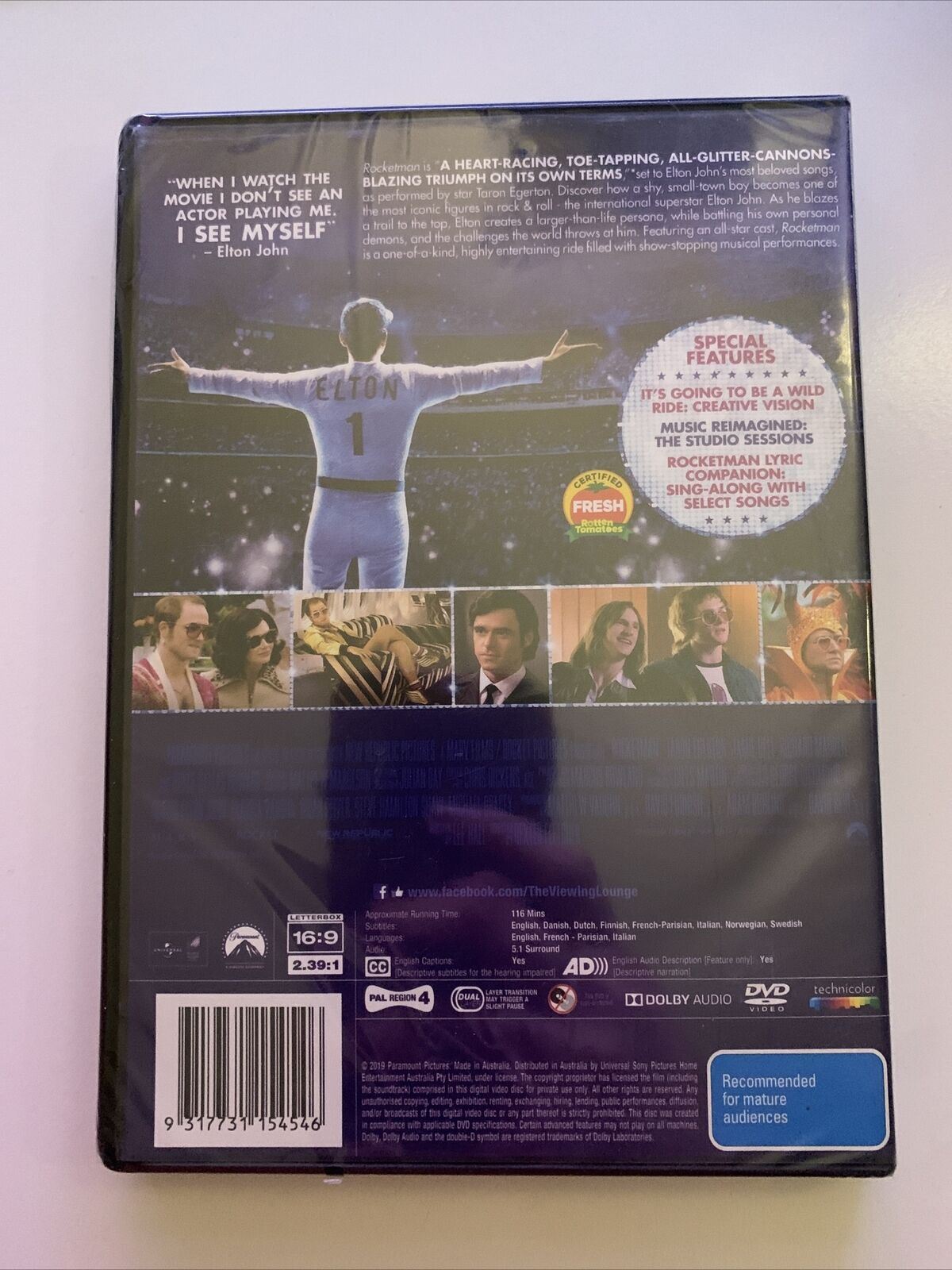 *New Sealed* Rocketman (DVD, 2019) Taron Egerton, Jamie Bell. Region 4