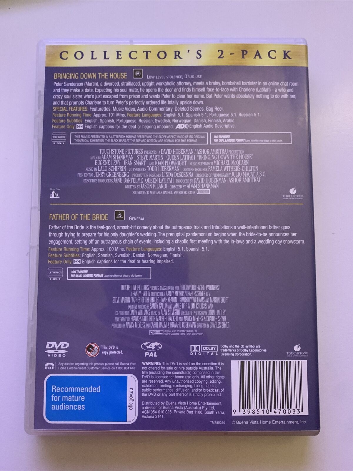 Bringing Down The House  / Father Of The Bride (DVD, 2008, 2-Disc Set) Region 4