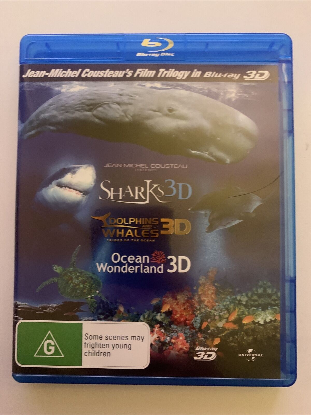 Shark 3D Jean Michel Cousteaus Film Trilogy (Blu-Ray 3D, 3-Disc) Documentary