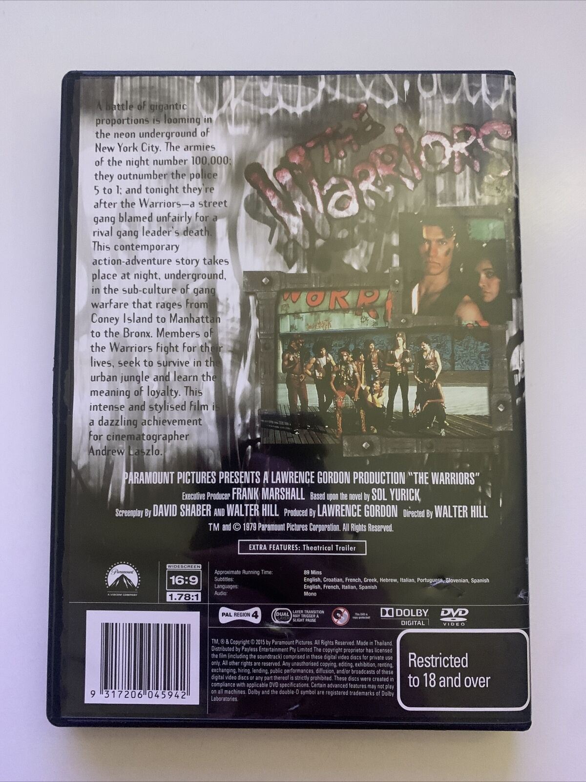 The Warriors (DVD, 1979) Michael Beck, James Remar, Dorsey Wright. Region 4