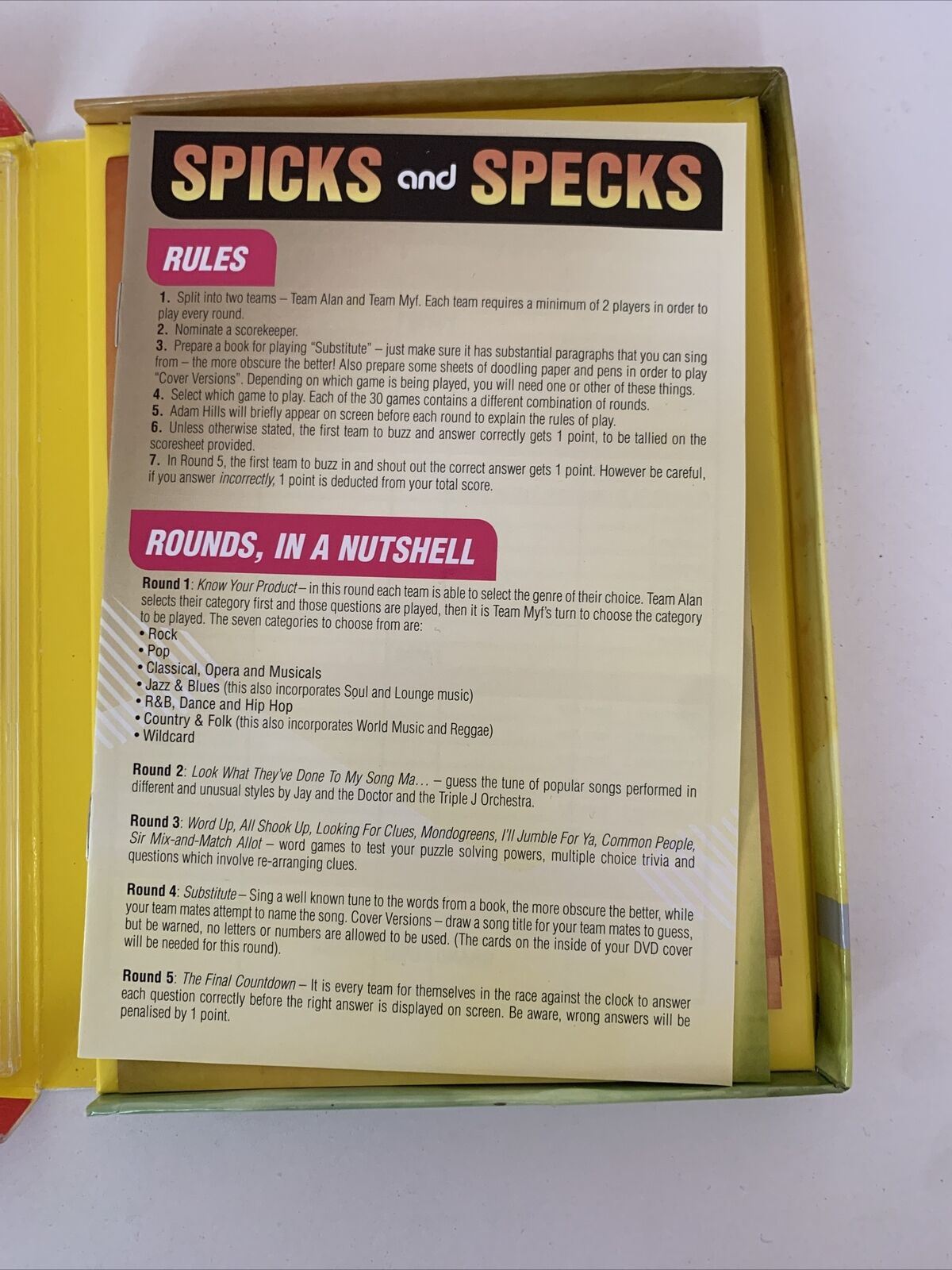 Spicks And Specks - Interactive Quiz (DVD) Region 4