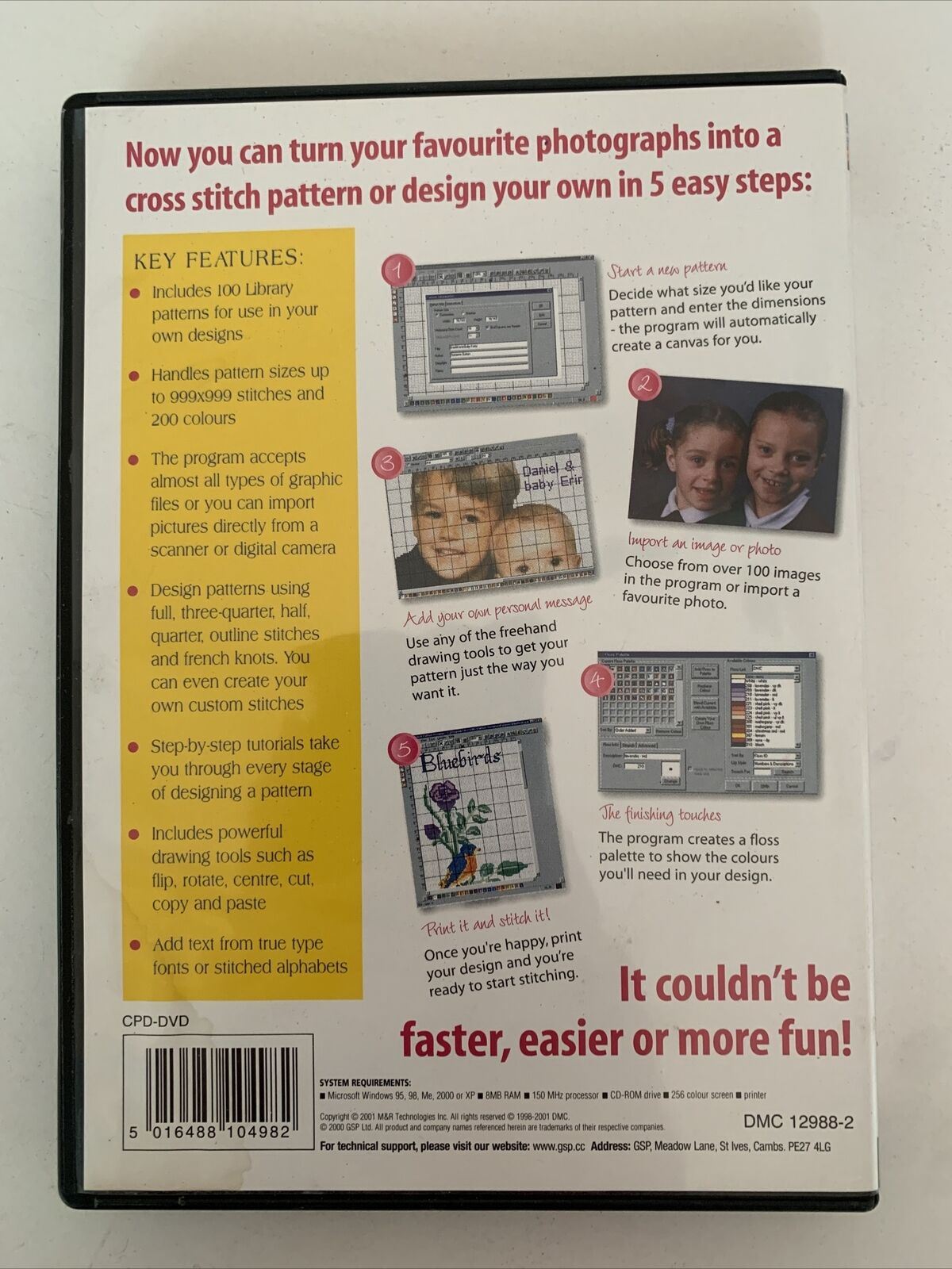 DMC Cross Stitch Pattern Designer - PC Windows CD-ROM – Retro Unit