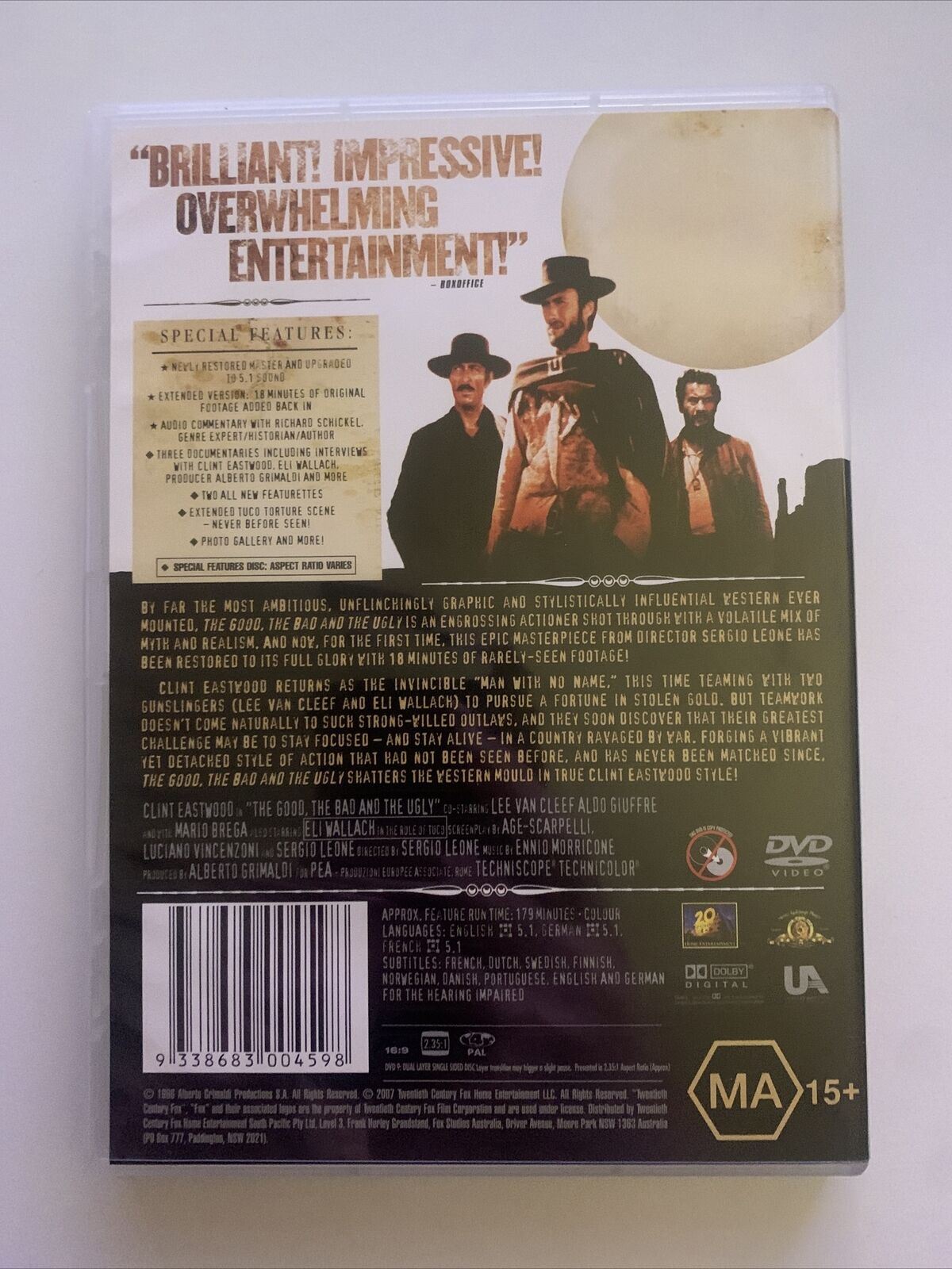 The Good Bad And The Ugly (DVD, 1966, 2-Disc Set) Clint Eastwood. Region 4&2