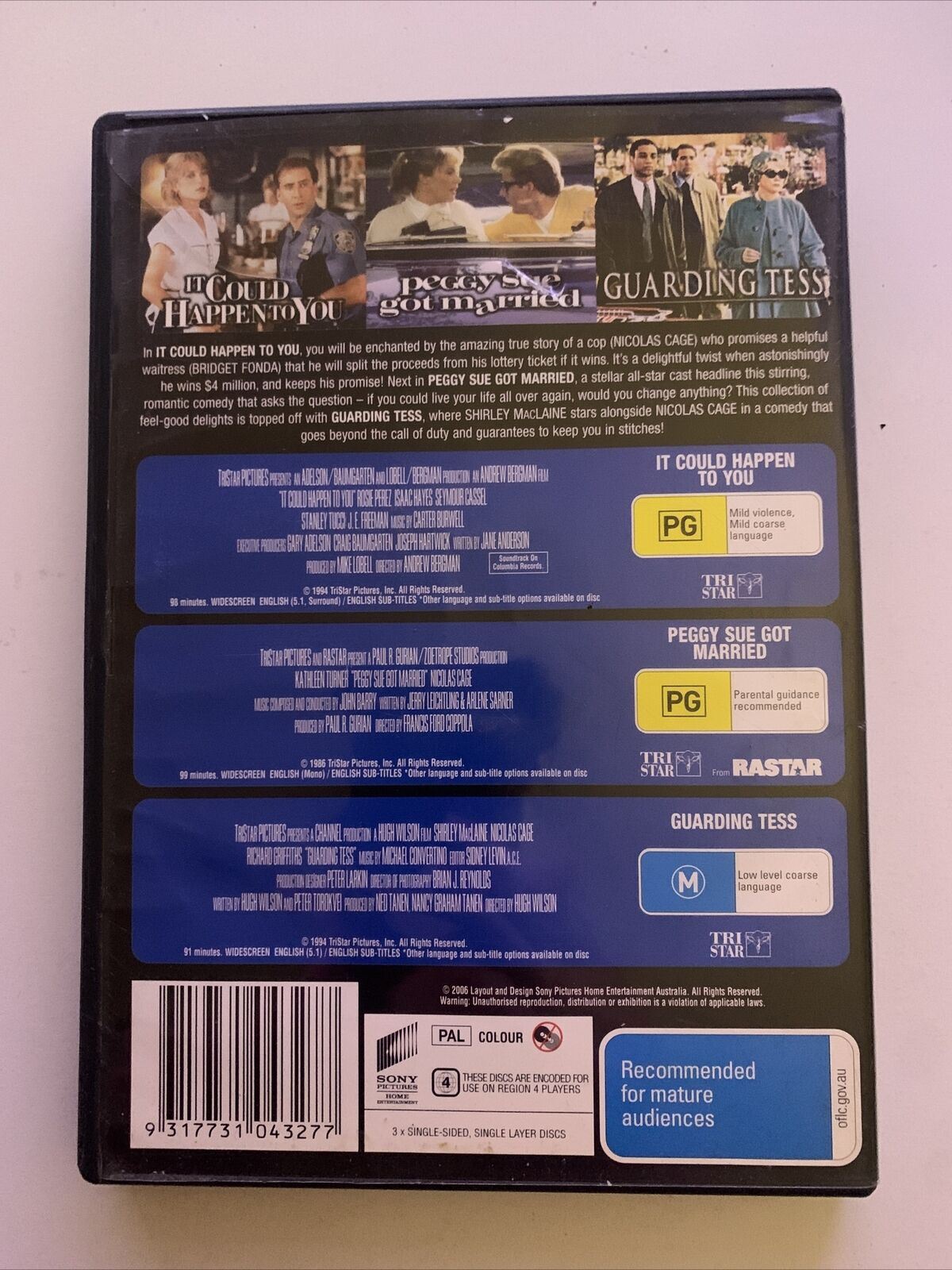 It Could Happen To You, Peggy See Got Married, Guarding Tess (DVD) Nicholas Cage