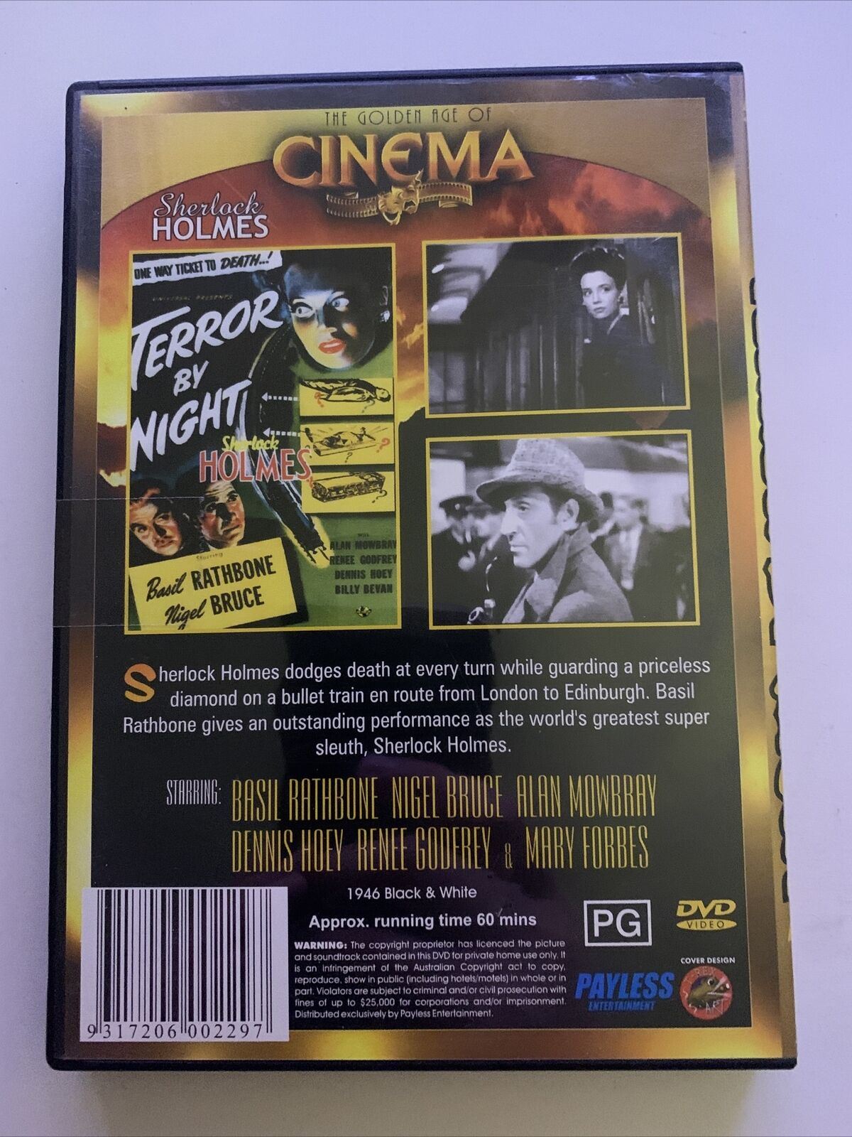 Terror By Night (DVD, 1946) Basil Rathbone, Nigel Bruce, Alan Mowbray