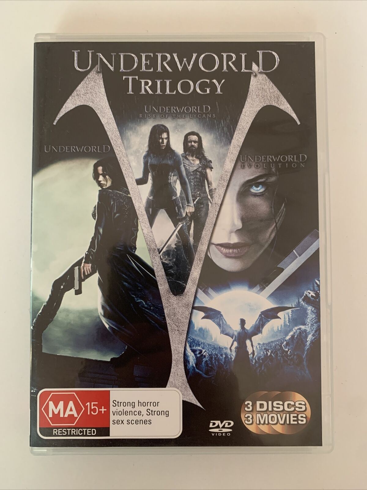 Underworld Trilogy 1-3 (DVD, 3-Disc Set) Kate Beckinsale Action Horror. Region 4