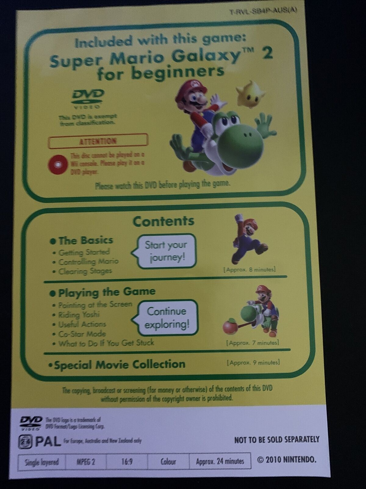 Super Mario Galaxy 2 - Nintendo Wii PAL Game with Tutorial DVD