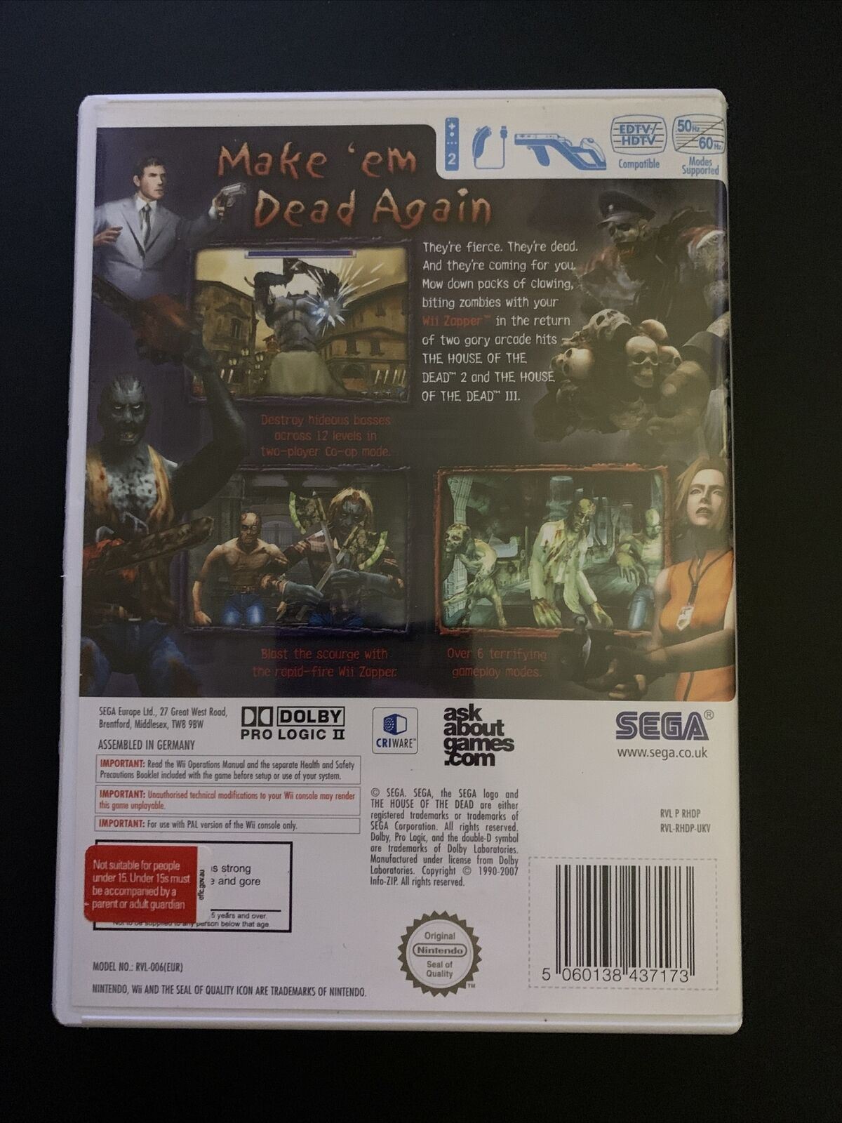 The House Of The Dead 2 & 3 Return - Nintendo Wii PAL Game