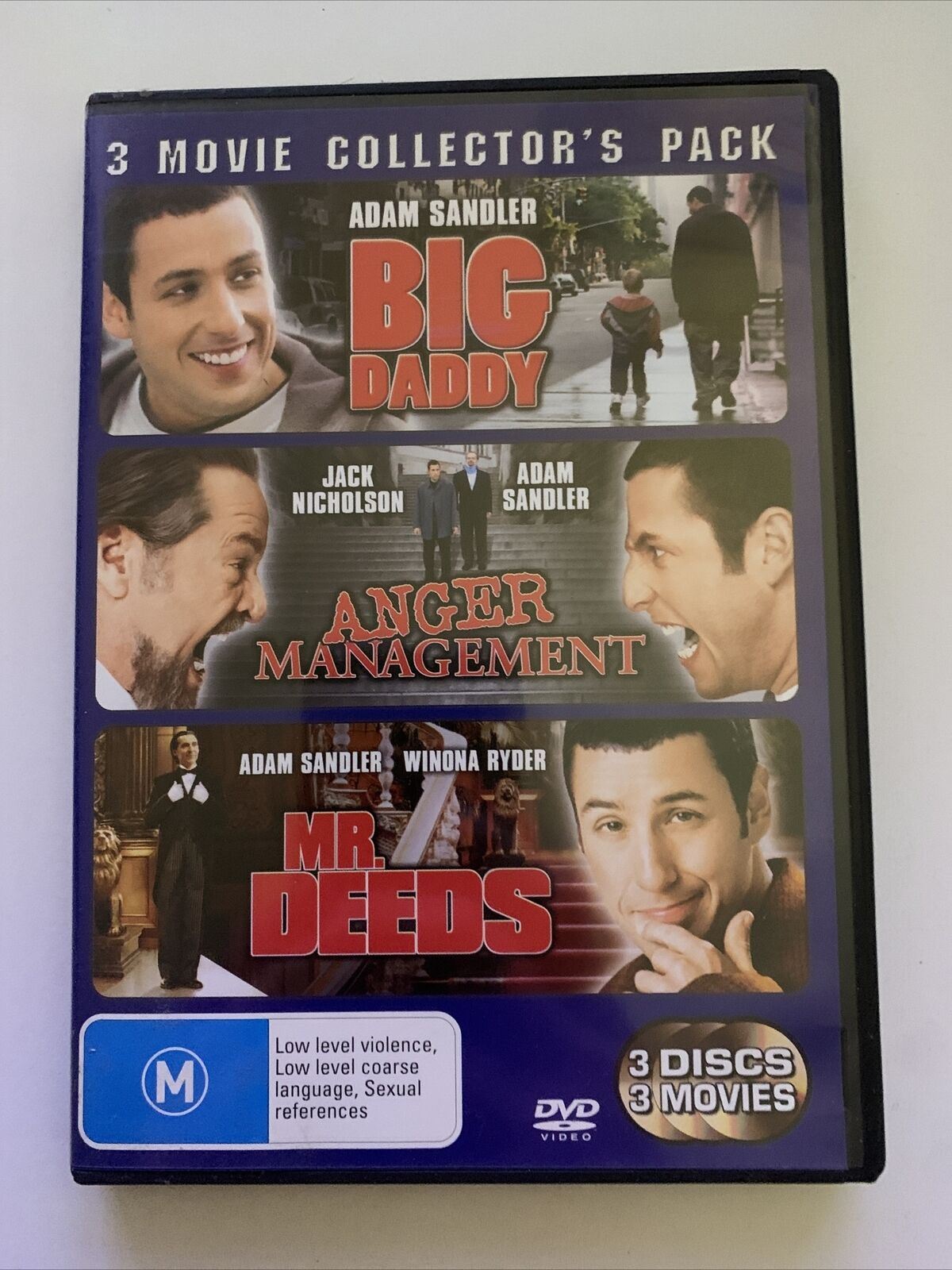 Anger Management / Big Daddy / Mr Deeds (DVD, 3-Disc Set) Adam Sandler. Region 4