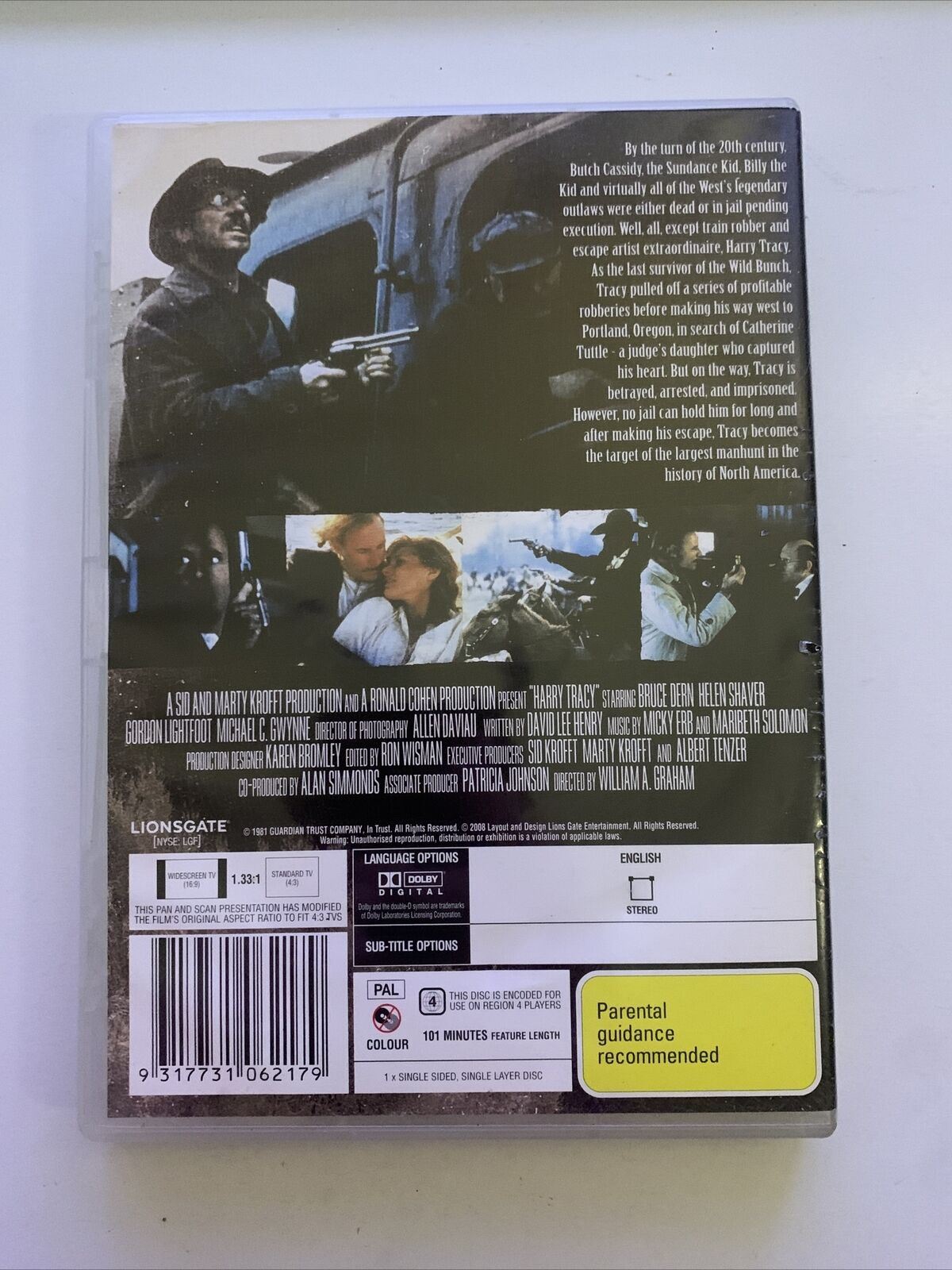 Harry Tracy - The Last Of The Wild Bunch (DVD, 1982) Bruce Dern. Region 4
