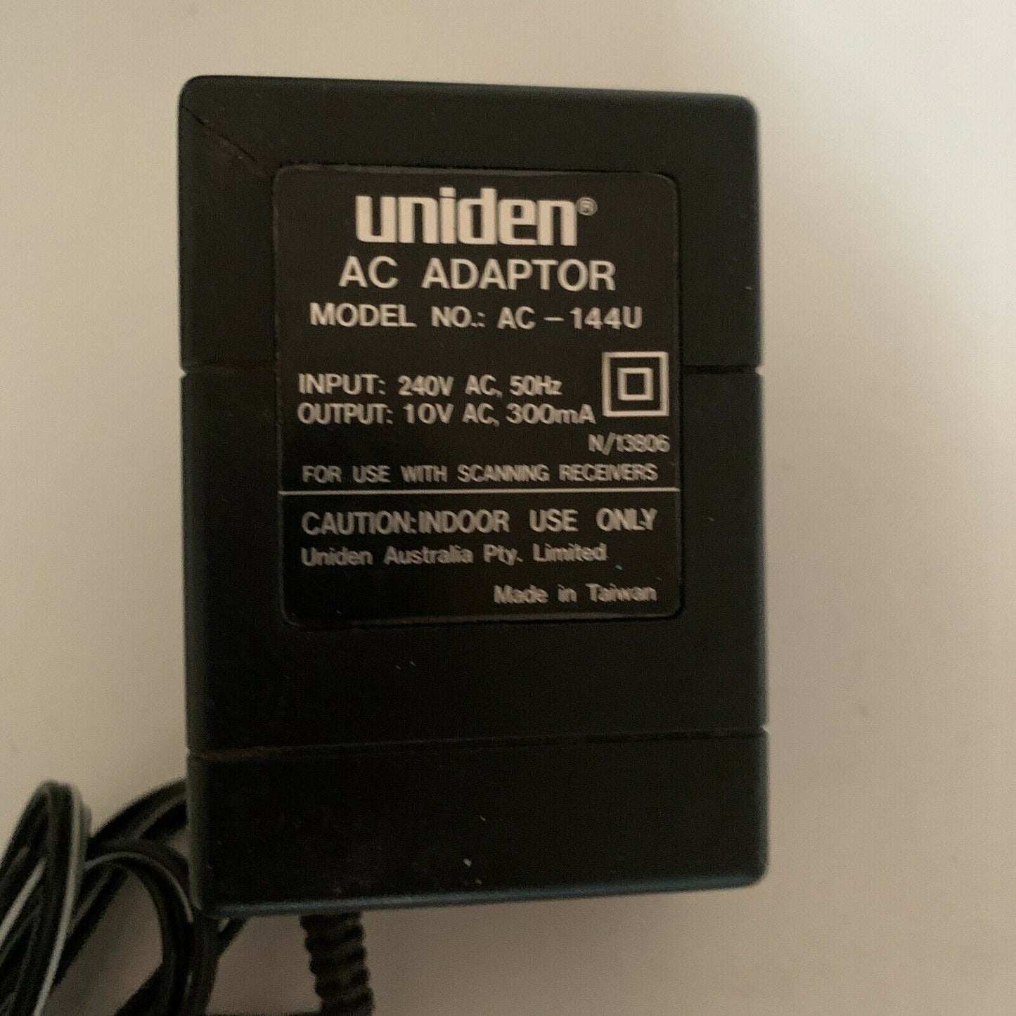 Genuine Uniden AC Adapter AC-144U Power Supply Output: 10V AC 300mA