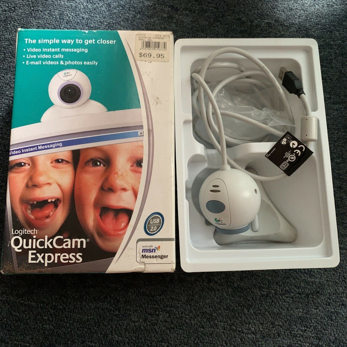 Vintage Logitech QuickCam Express Webcam USB