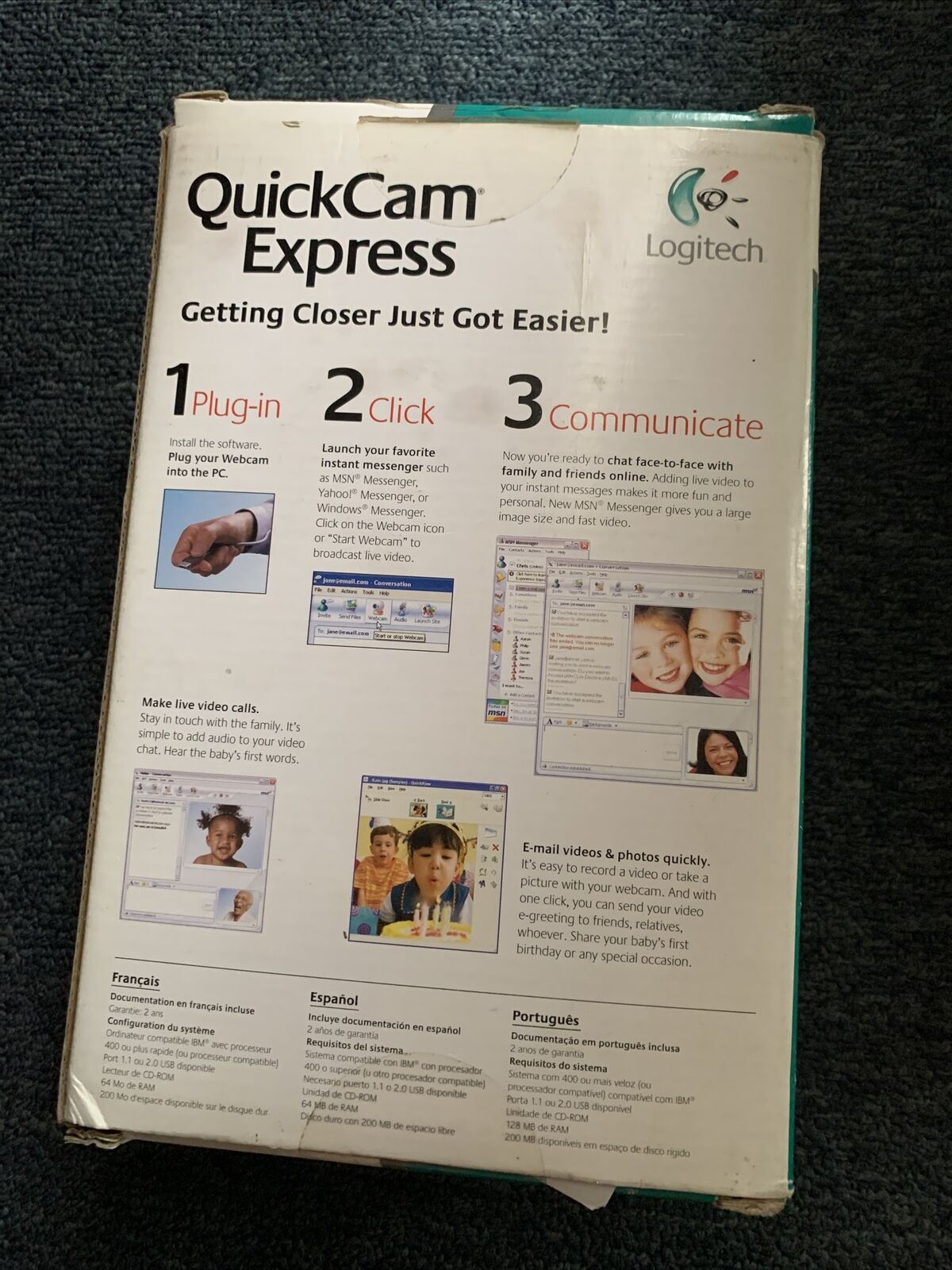 Vintage Logitech QuickCam Express Webcam USB