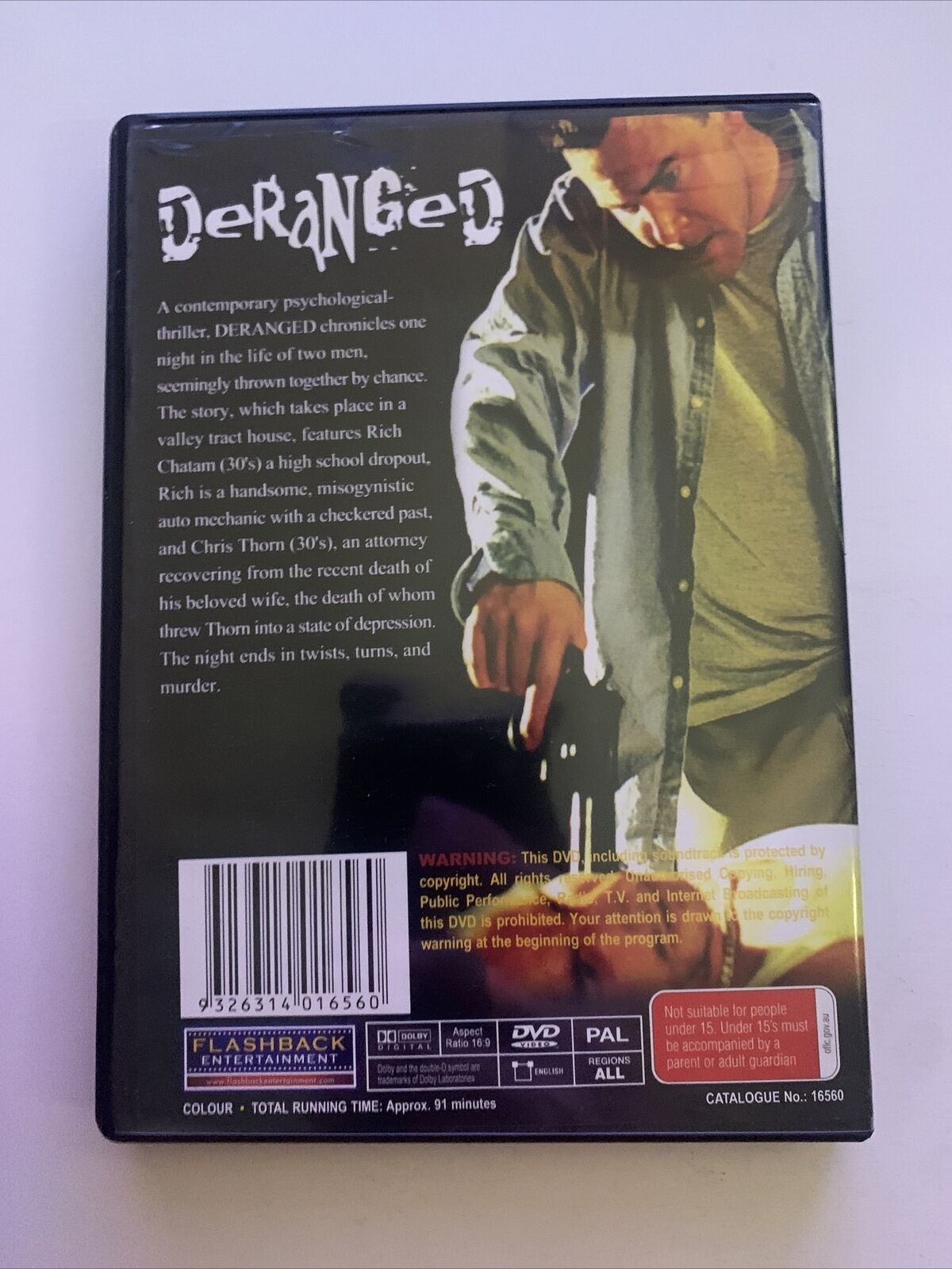 Deranged (DVD, 2001) Frank John Hughes, Richard Ruccolo. Region Free