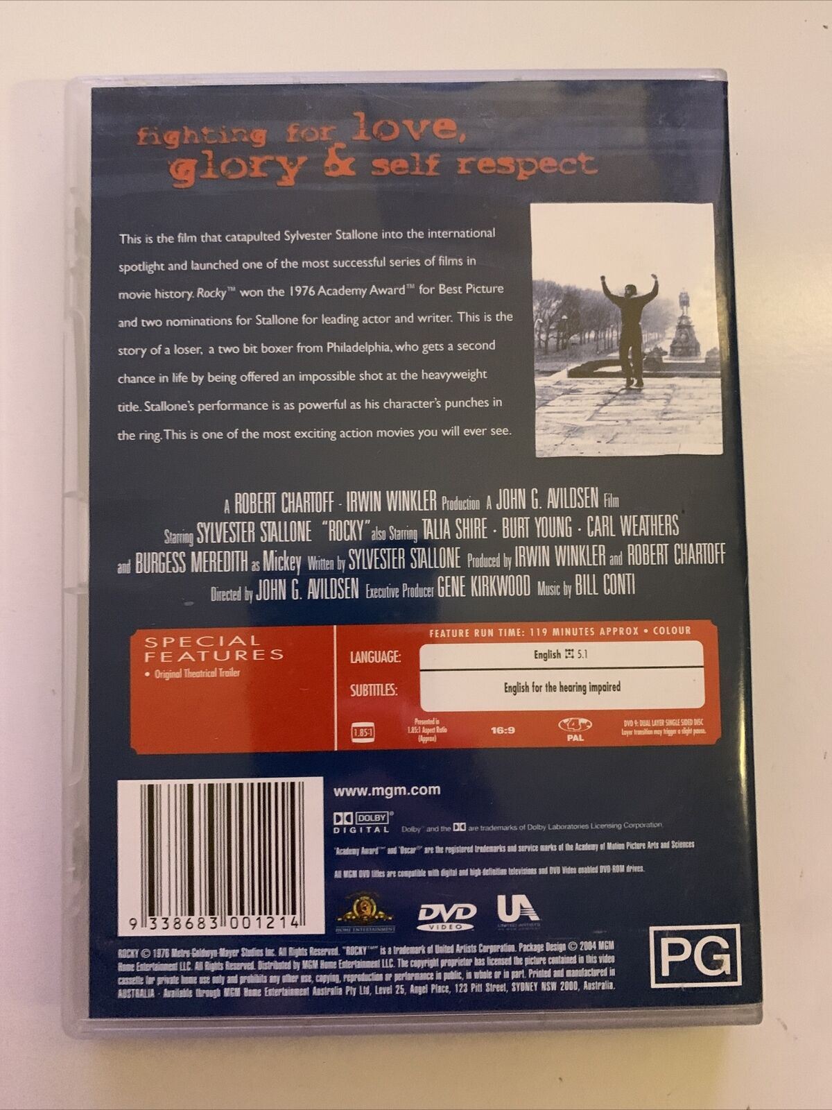 Rocky (DVD, 1976) Sylvester Stallone, Talia Shire, Burgess Meredith. Region 4