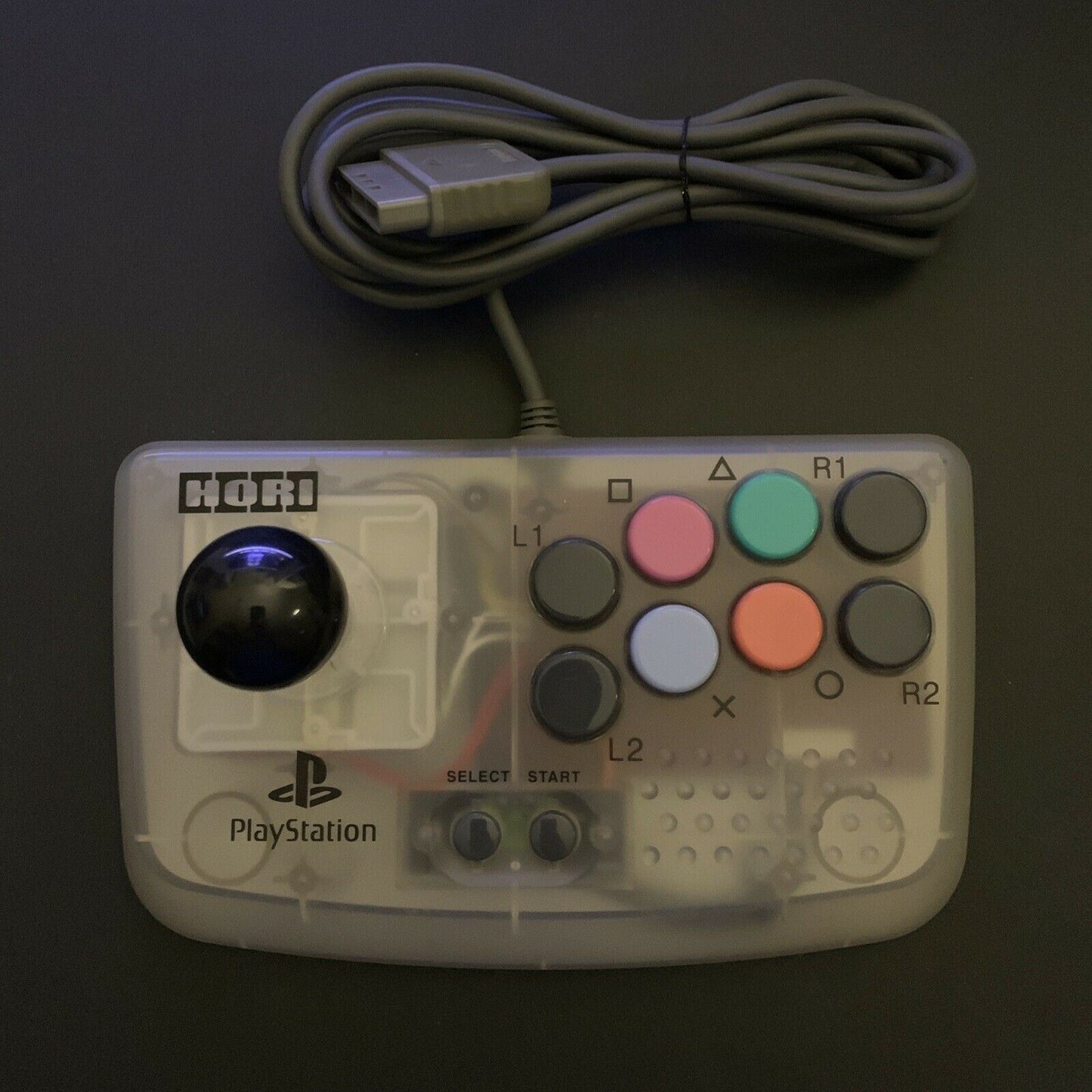 Hori PlayStation PS1 PS2 Compact Joystick Transparent Clear RARE