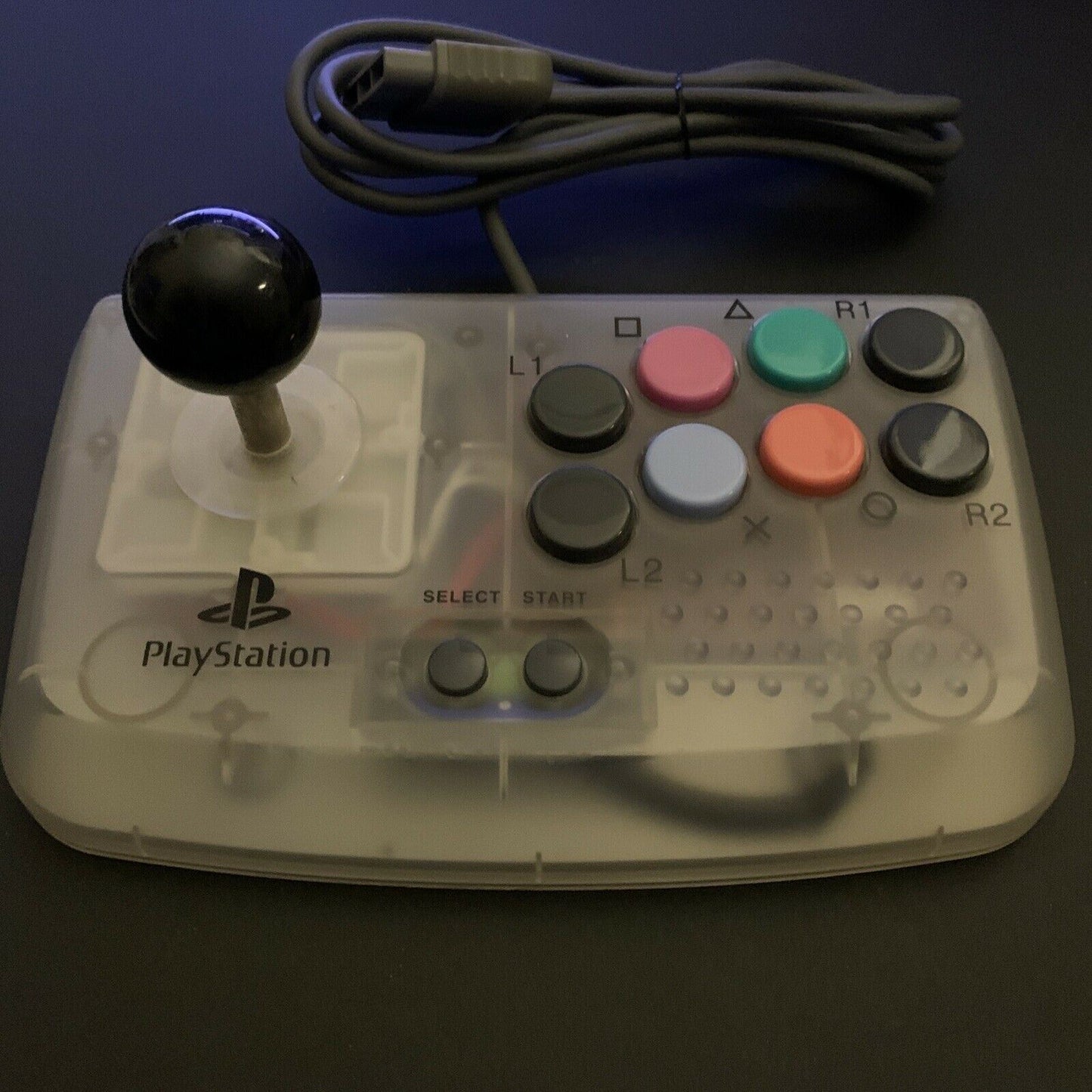 Hori PlayStation PS1 PS2 Compact Joystick Transparent Clear RARE