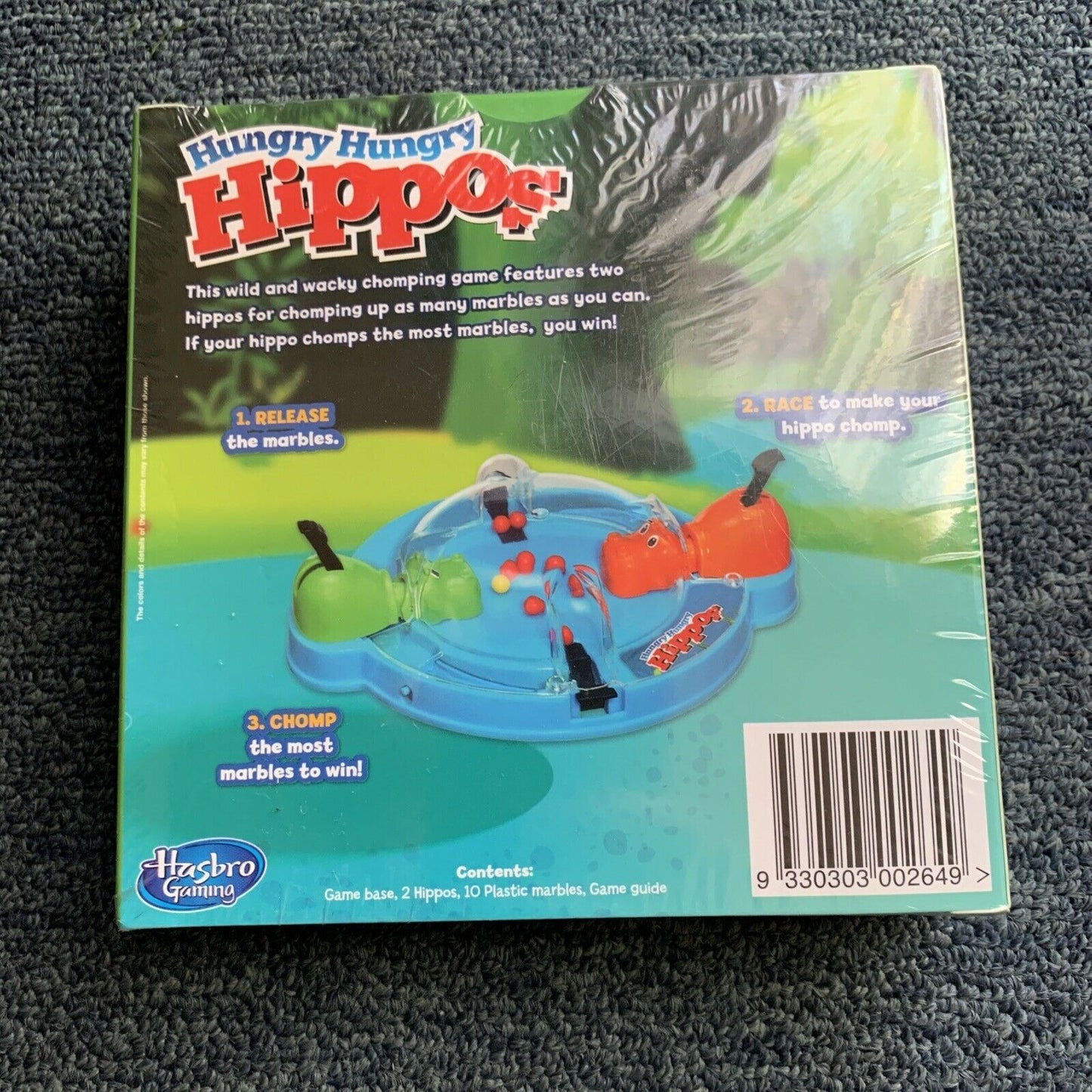 2x Hasbro Lot Board Games - Hungry Hungry Hippo & Boggle Board Game