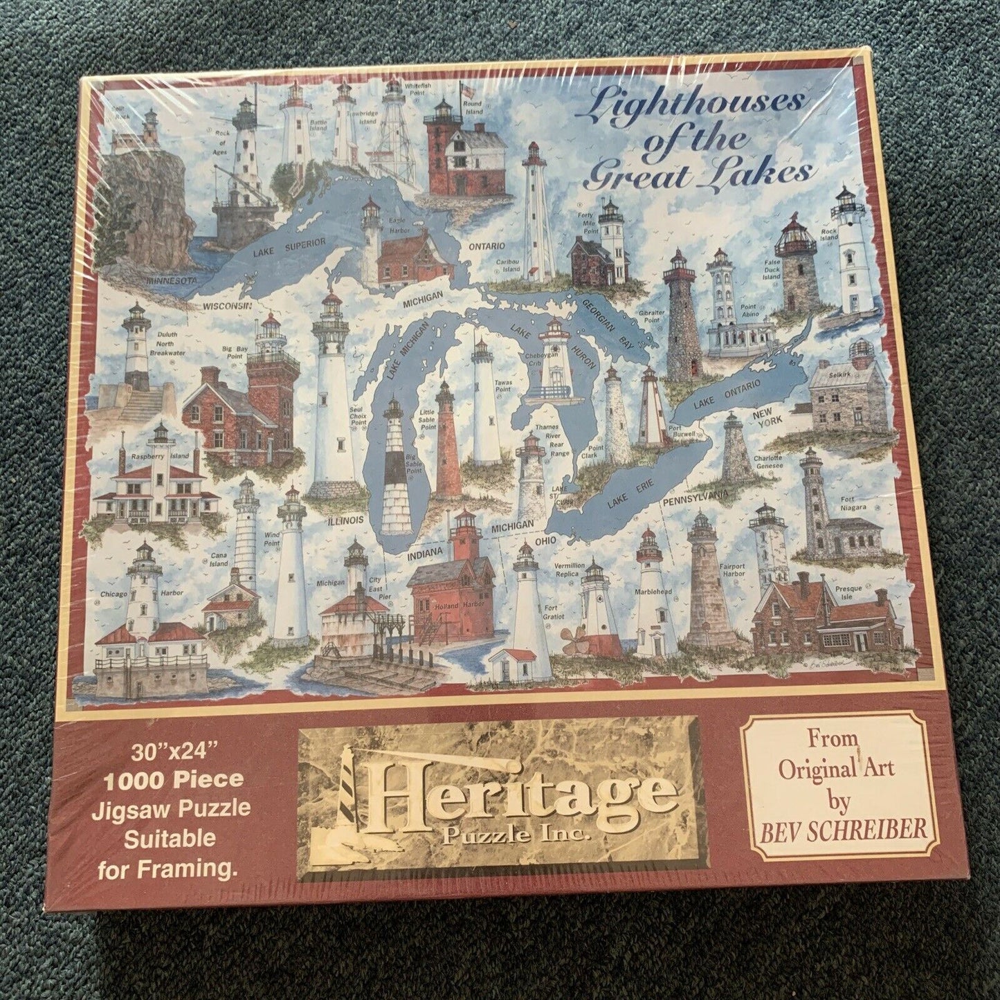 *New Sealed* Lighthouses Of The Great Lakes 1000 Piece Jigsaw Puzzle 76x51cm