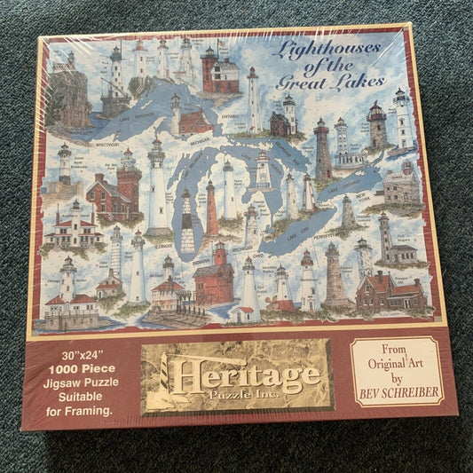 *New Sealed* Lighthouses Of The Great Lakes 1000 Piece Jigsaw Puzzle 76x51cm