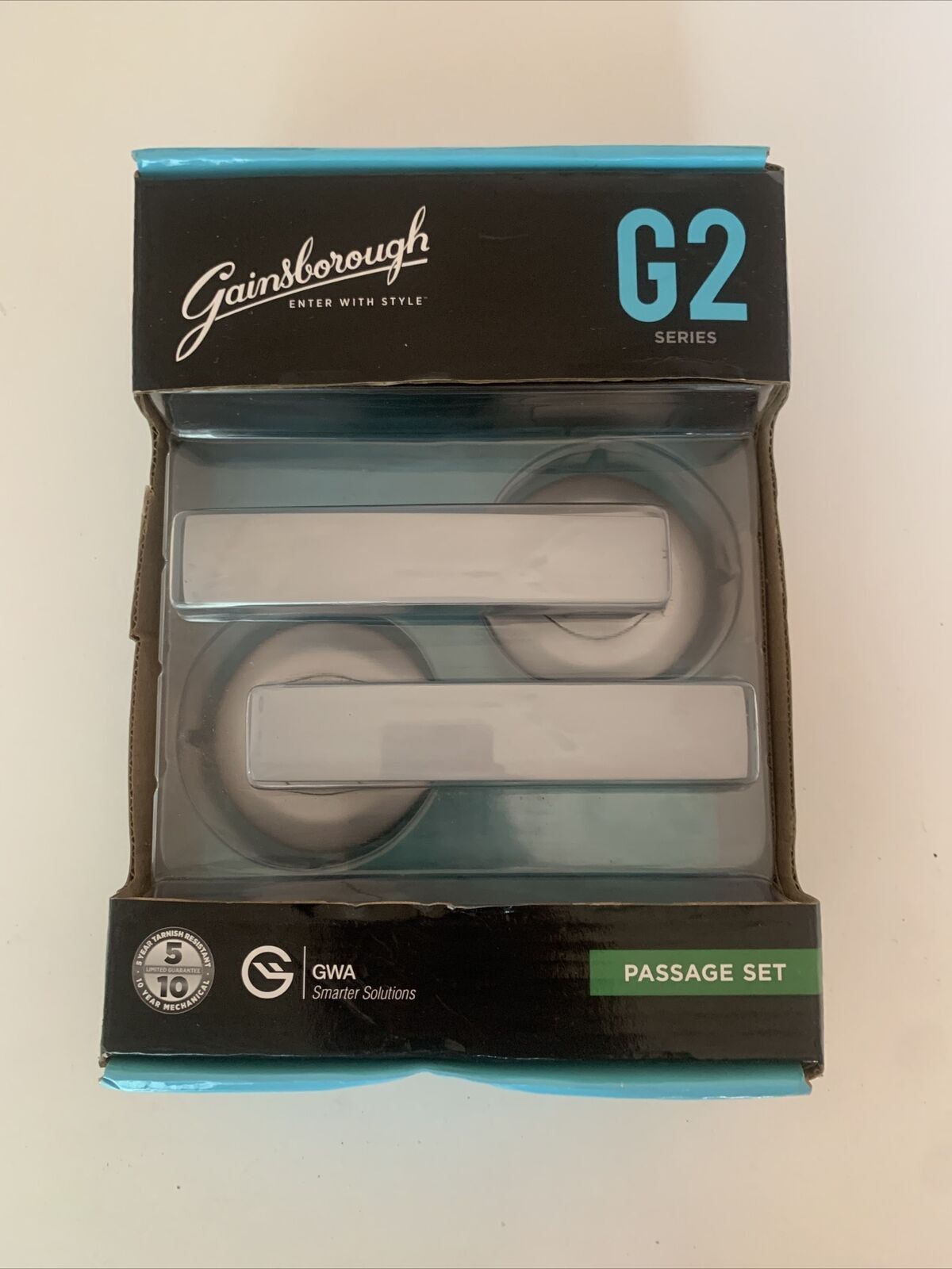 Gainsborough G2 Series Satin Chrome Angular Passage Lever set Retro Unit