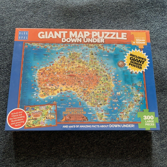 *New Sealed* Blue Opal Giant Map Down Under Jigsaw Puzzle - BL01880 90 x 60 cm