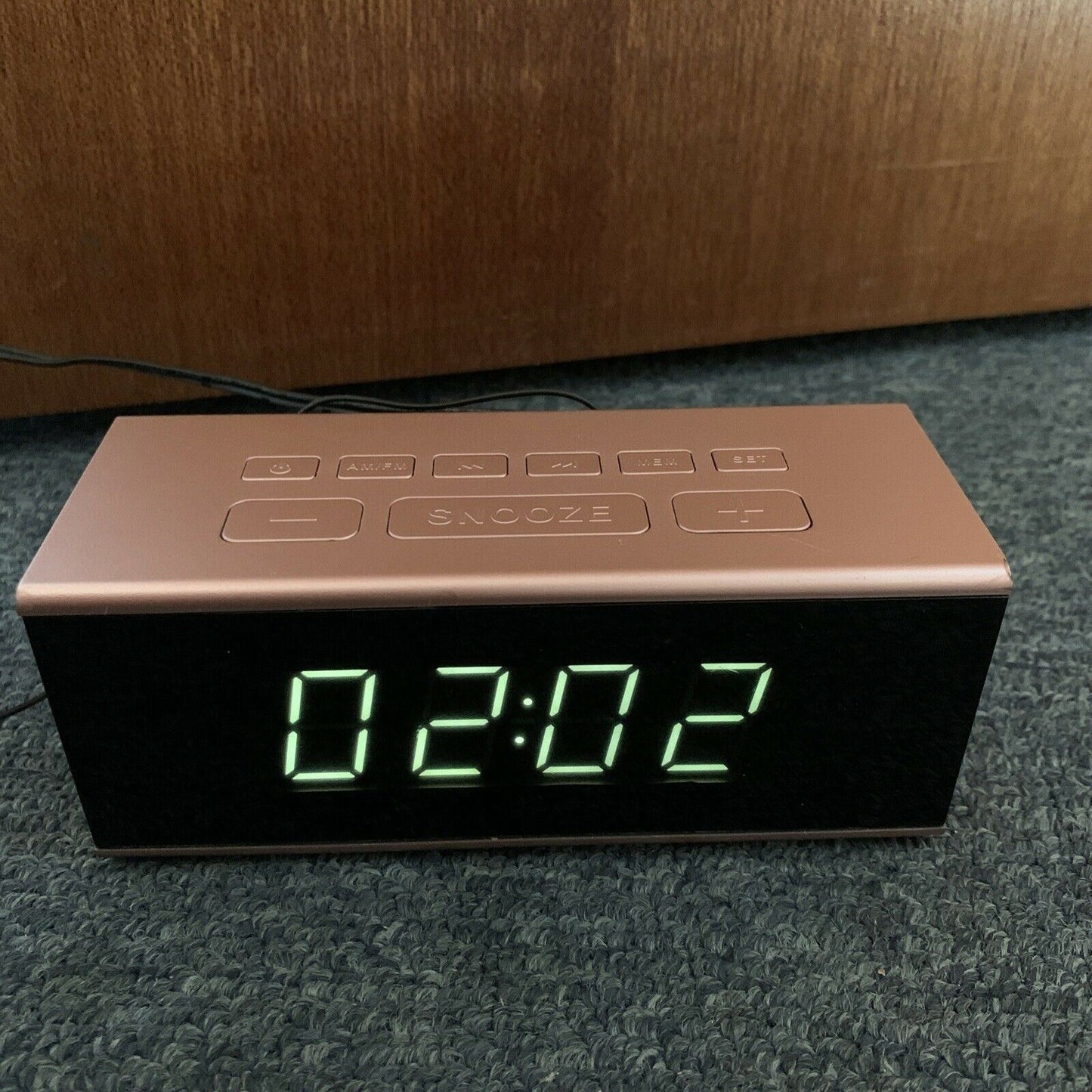 Anko Rose Gold Big Display Clock Alarm Radio CAA-18030