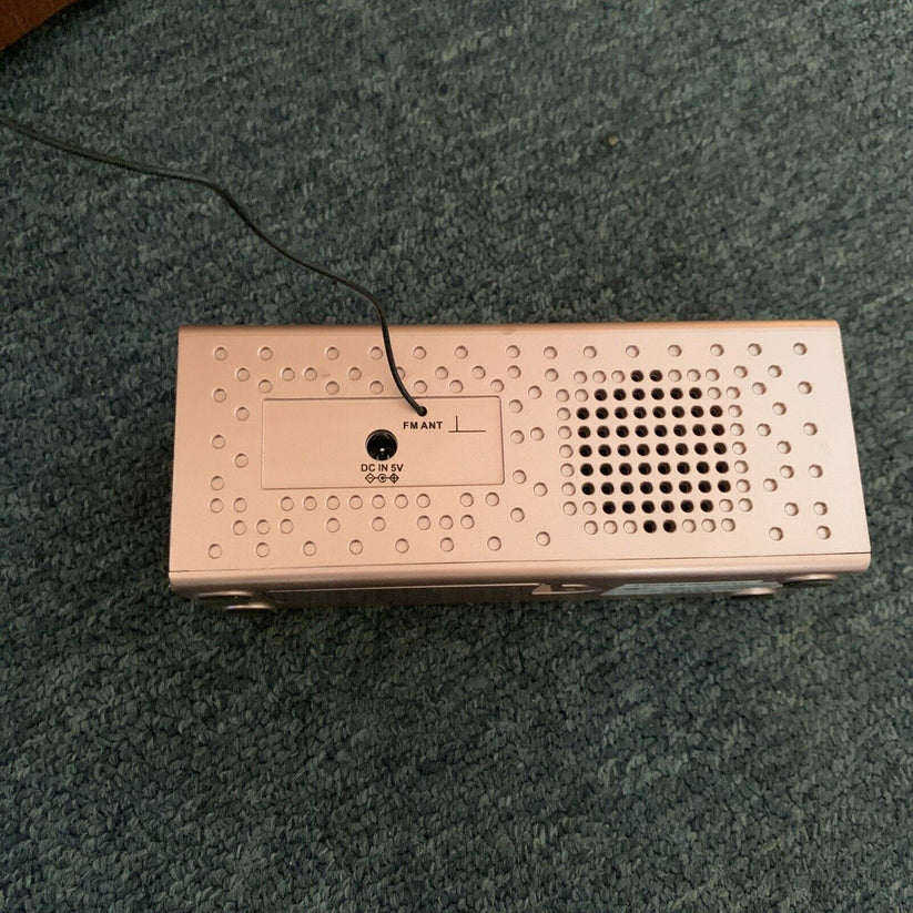 Anko Rose Gold Big Display Clock Alarm Radio CAA18030 Retro Unit