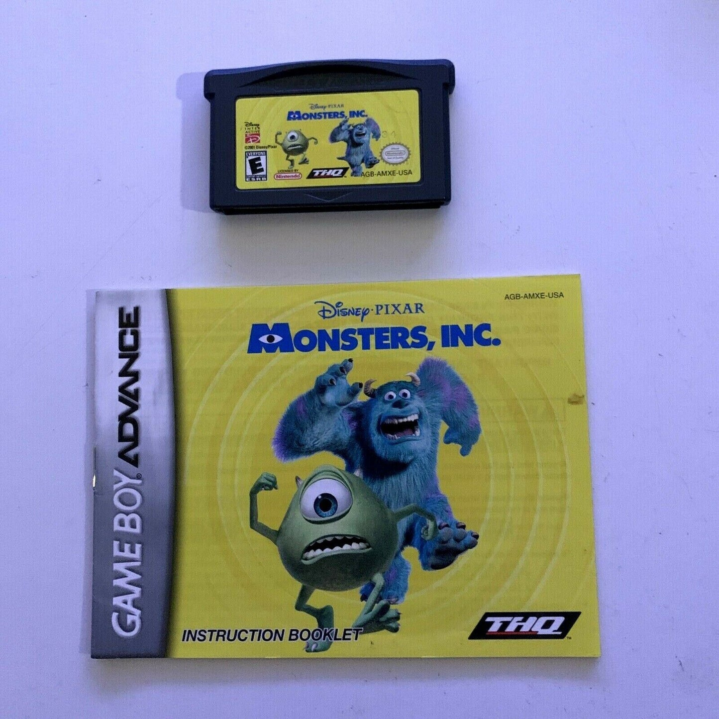 Disney Pixar Monster Inc - Nintendo Gameboy Advance GBA Game with Manual