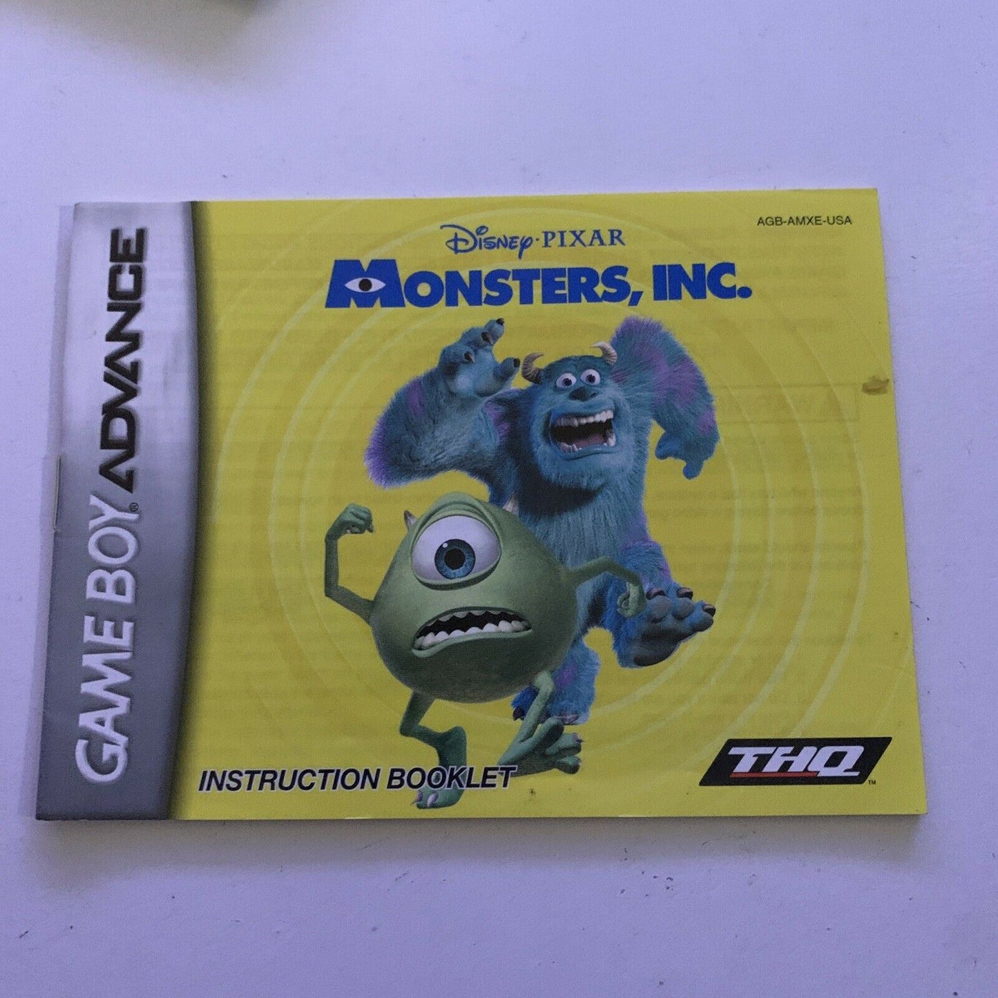 Disney Pixar Monster Inc - Nintendo Gameboy Advance GBA Game with Manual