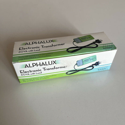 Alphalux Electronic Transformer 60VA with Lead for use with 1 or more 12V Lamp