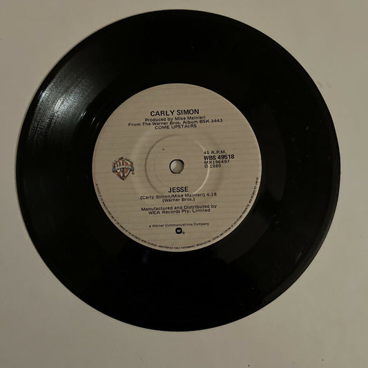 Carly Simon – Jesse / Stardust 7" Vinyl Warner Bros. 1980 - WBS 49518