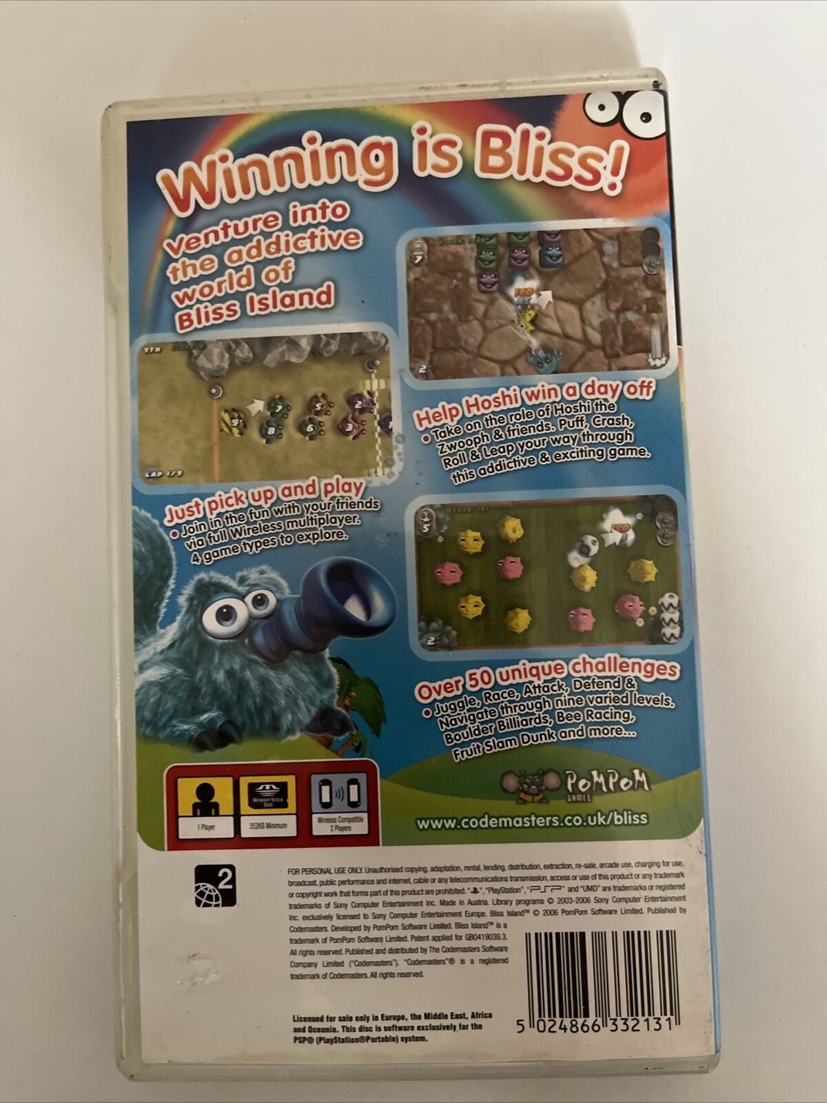 Bliss Island - PSP Sony PlayStation Portable Game with Manual