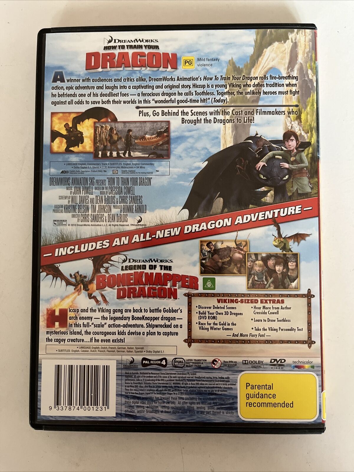 How To Train Your Dragon (DVD, 2010, 2-Disc Set) Region 4