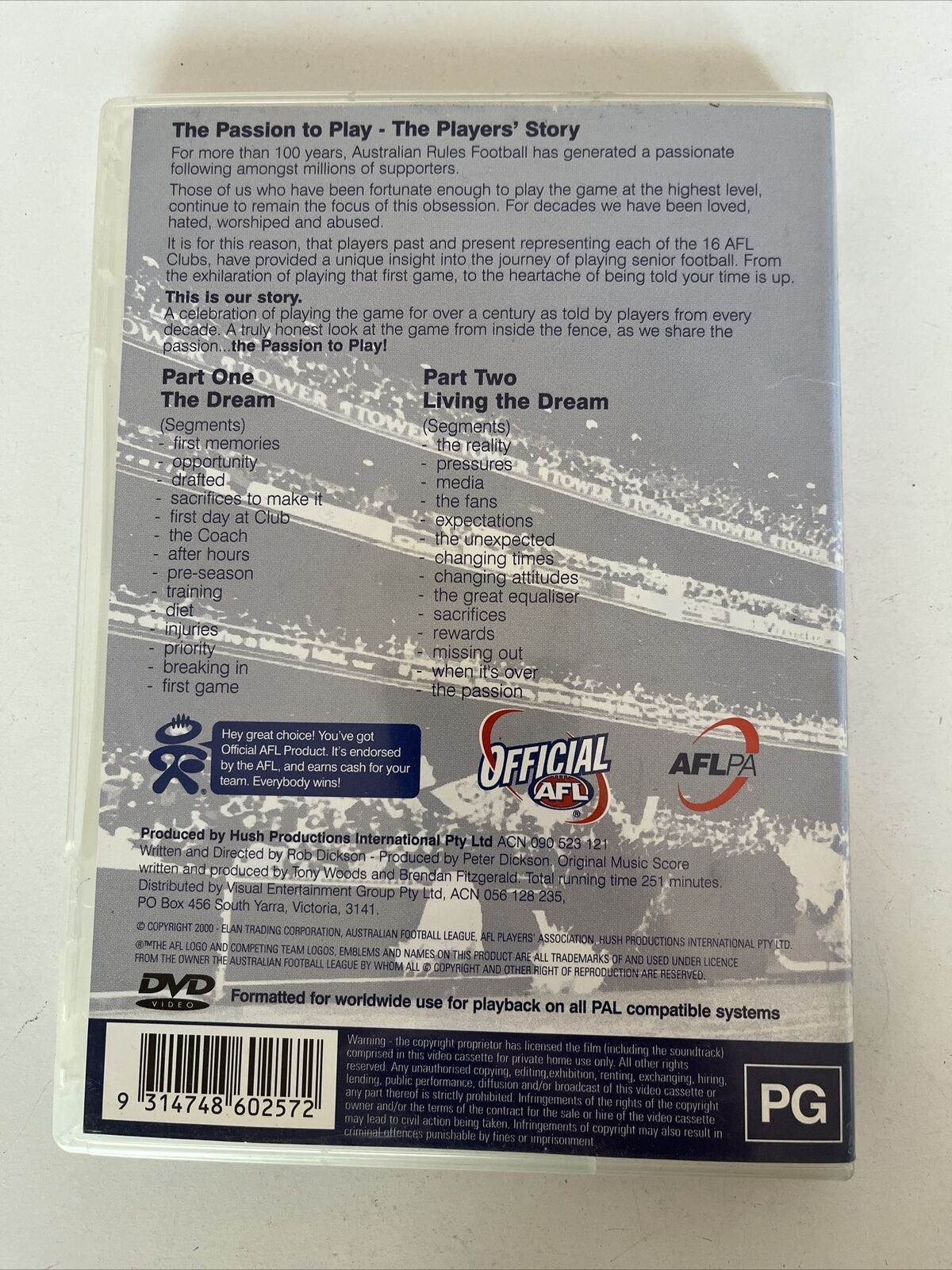 AFL - The Passion To Play­: The Players Story (DVD, 2001)