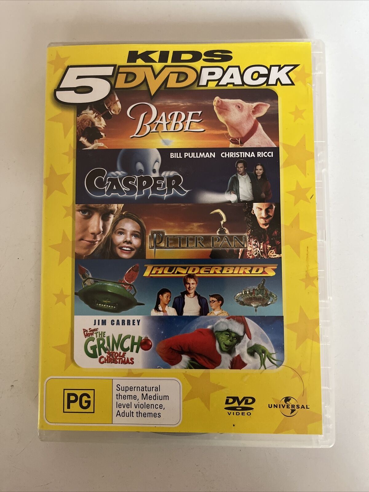 Babe / Casper / Peter Pan / Thunderbirds / The Grinch (DVD, 5-Disc) Region 4